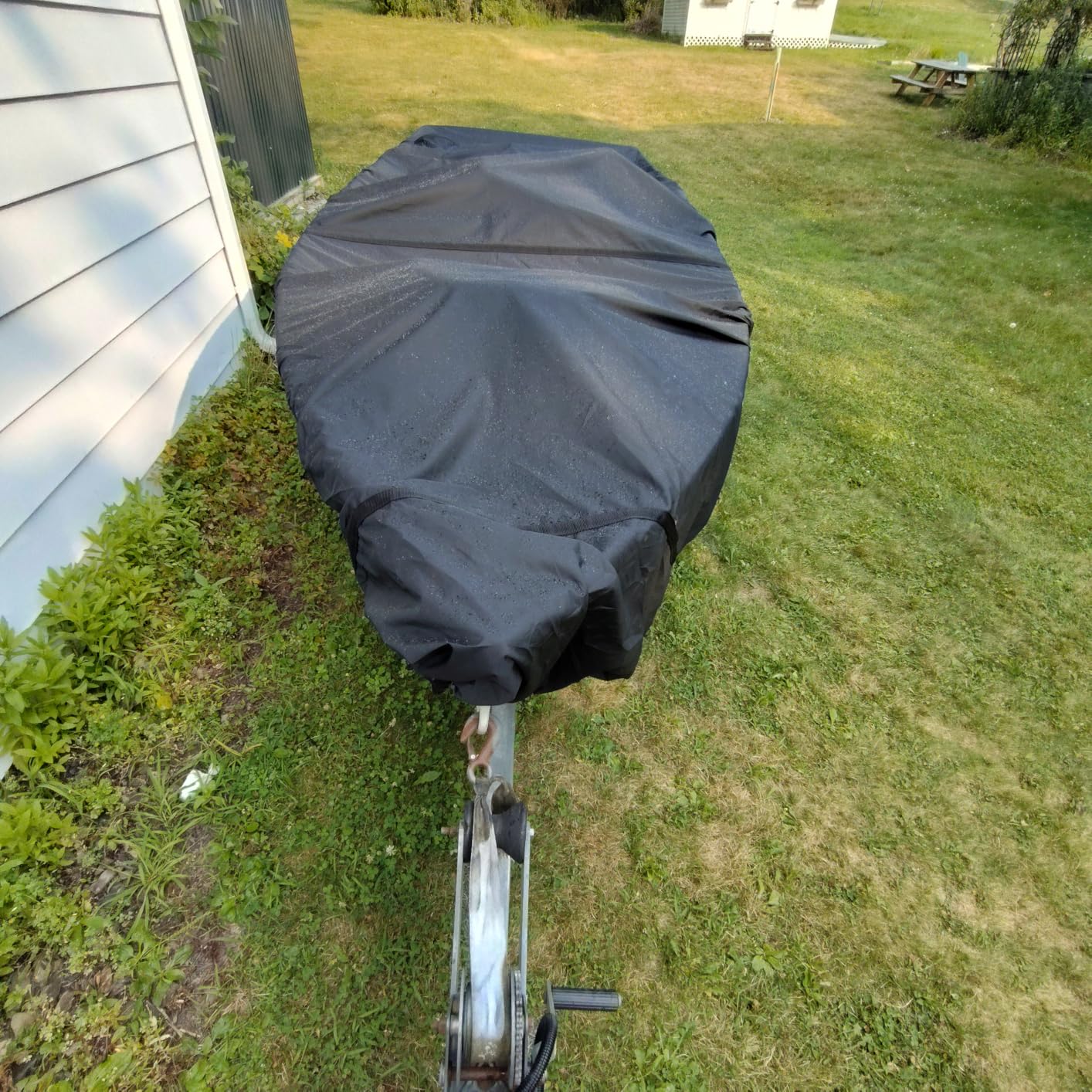 Heavy Duty 5 Layers 1200D Jon Boat Cover 12ft - 14 ft with Motor Cover | 100% Waterproof Trailerable Jon Boat Covers 14-16 Foot with 9+4 Pcs Windproof Straps customer photo 2