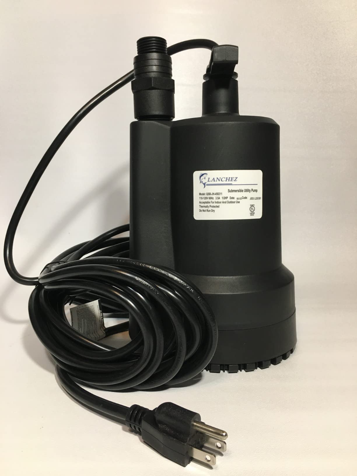 Lanchez Sump Pump, 1/2 HP 2450GPH Submersible Water Pump, Utility Pump Thermoplastic Portable Electric Transfer Pump for Hot Tub Swimming Pool Basement Garden Pond Tubs Draining with 10FT Cord customer photo 2