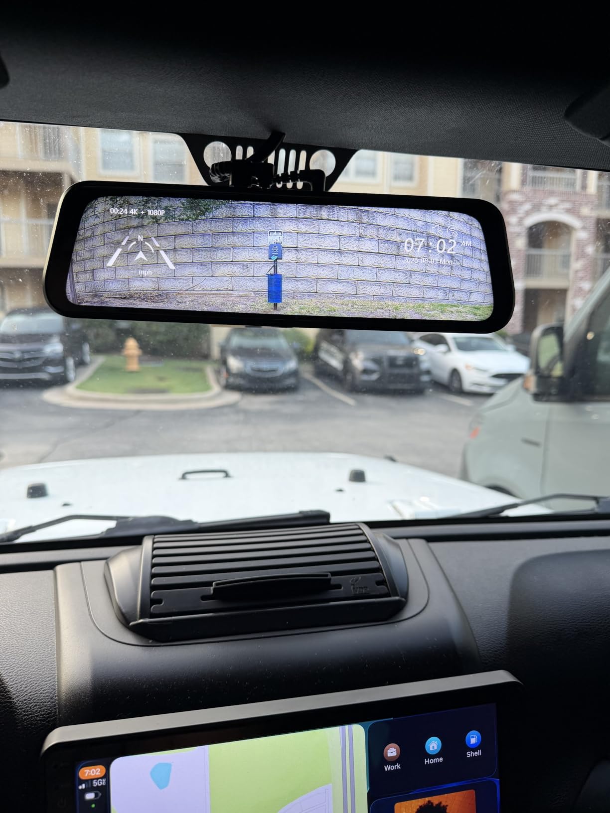 WOLFBOX G930 10'' 4K Rear View Mirror Camera with 64GB Card, 5.8GHz WiFi | Dash Cam Front and Rear with WDR, Touch Screen Rearview Mirror Backup Camera, Night Vision, Parking Monitor, Reverse Assist, GPS customer photo 1