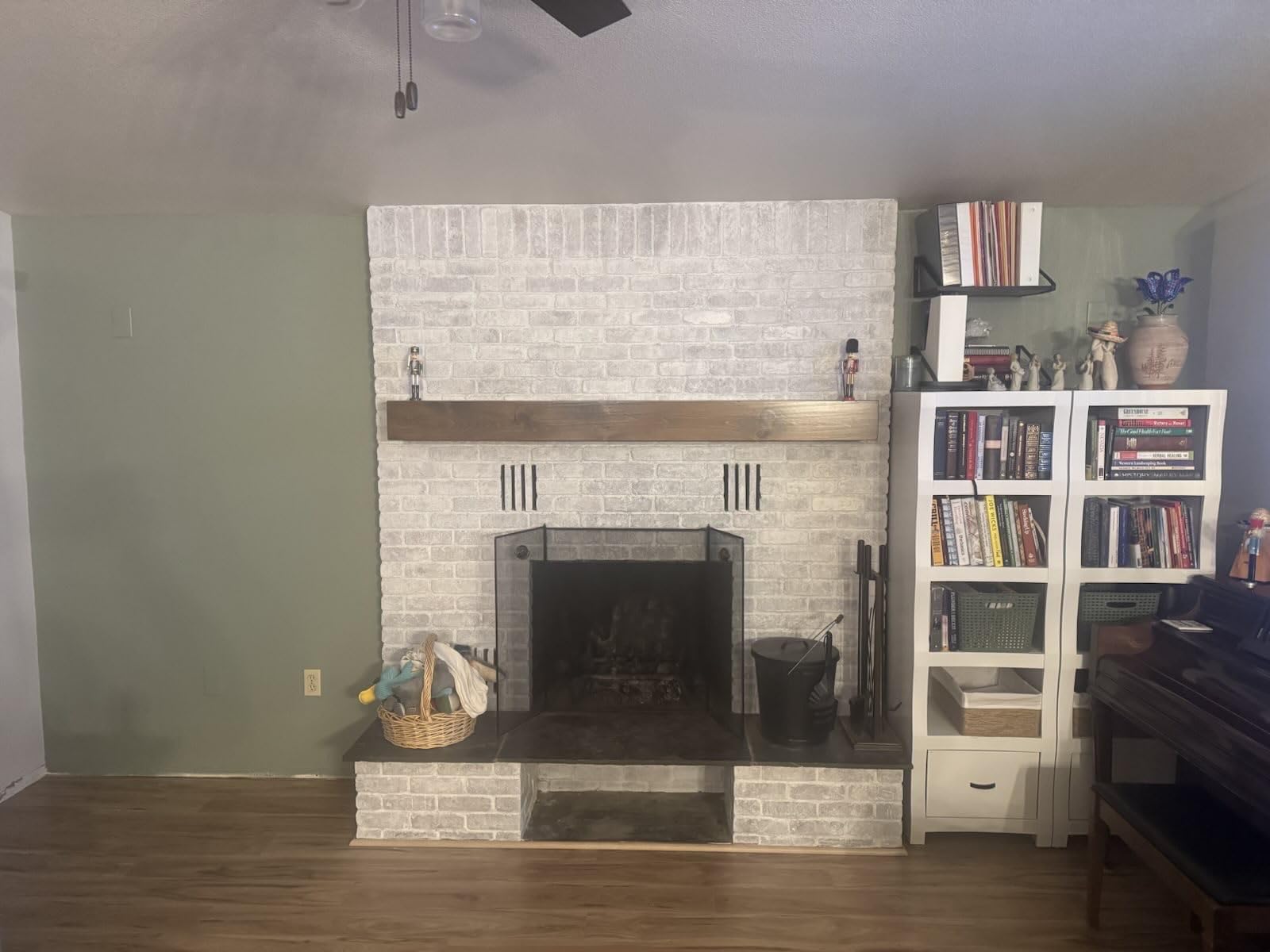 Fireplace Mantel, Rustic, Shelf, Floating Mantle, Real Wood, Beam, URBANDI (Dark Brown, 60Lx6Hx8D) customer photo 1