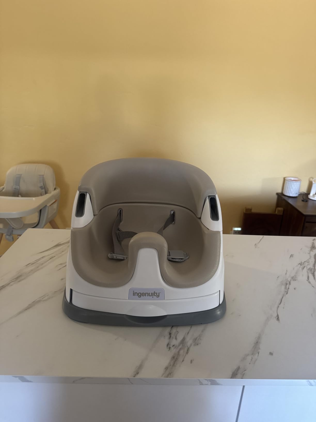 Ingenuity Baby Base 2-in-1 Booster Feeding and Floor Seat with Self-Storing Tray - Mist customer photo 1