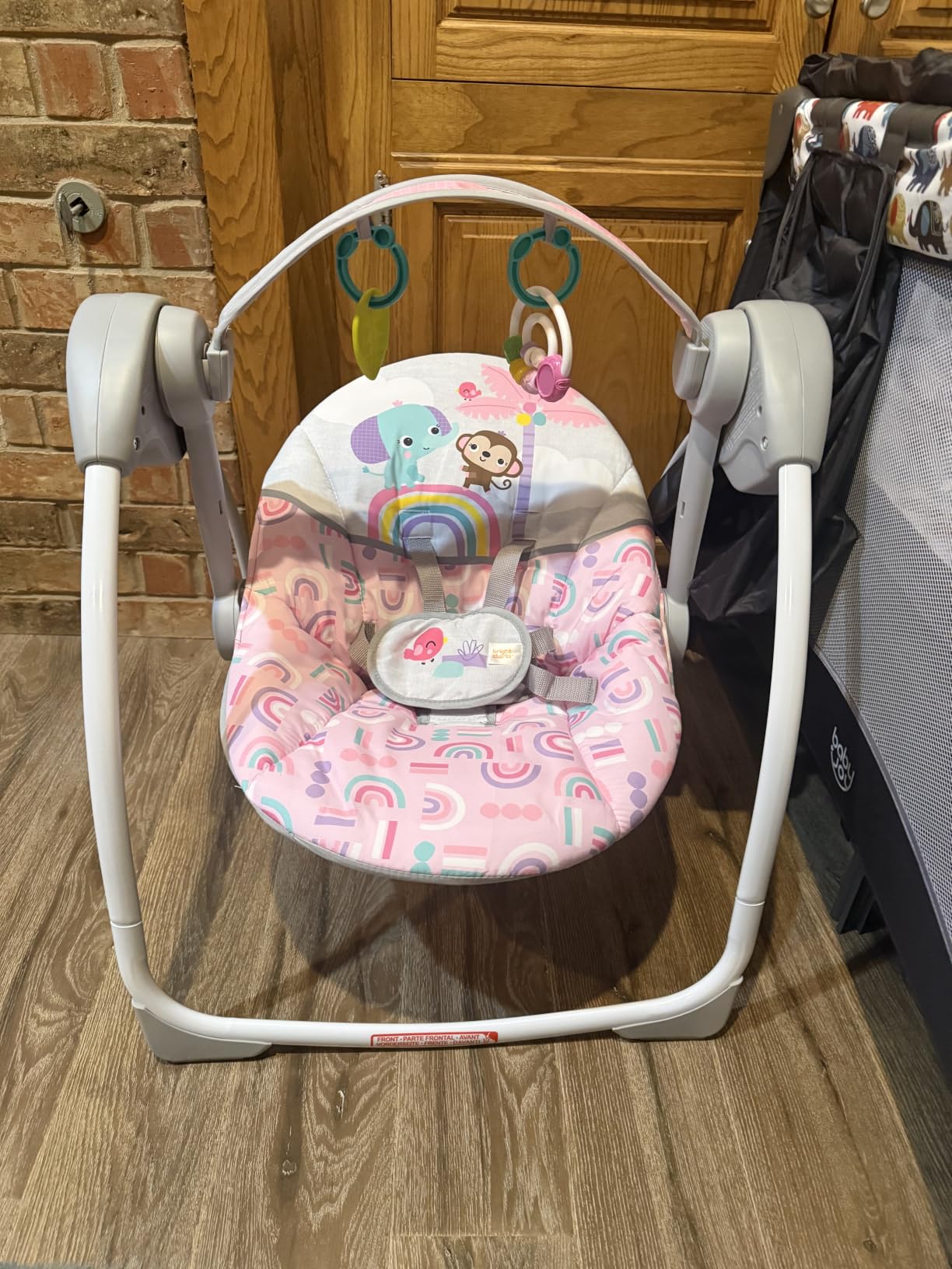 Bright Starts Playful Paradise Portable Compact Automatic Baby Swing with Music, Unisex, Newborn + customer photo 2