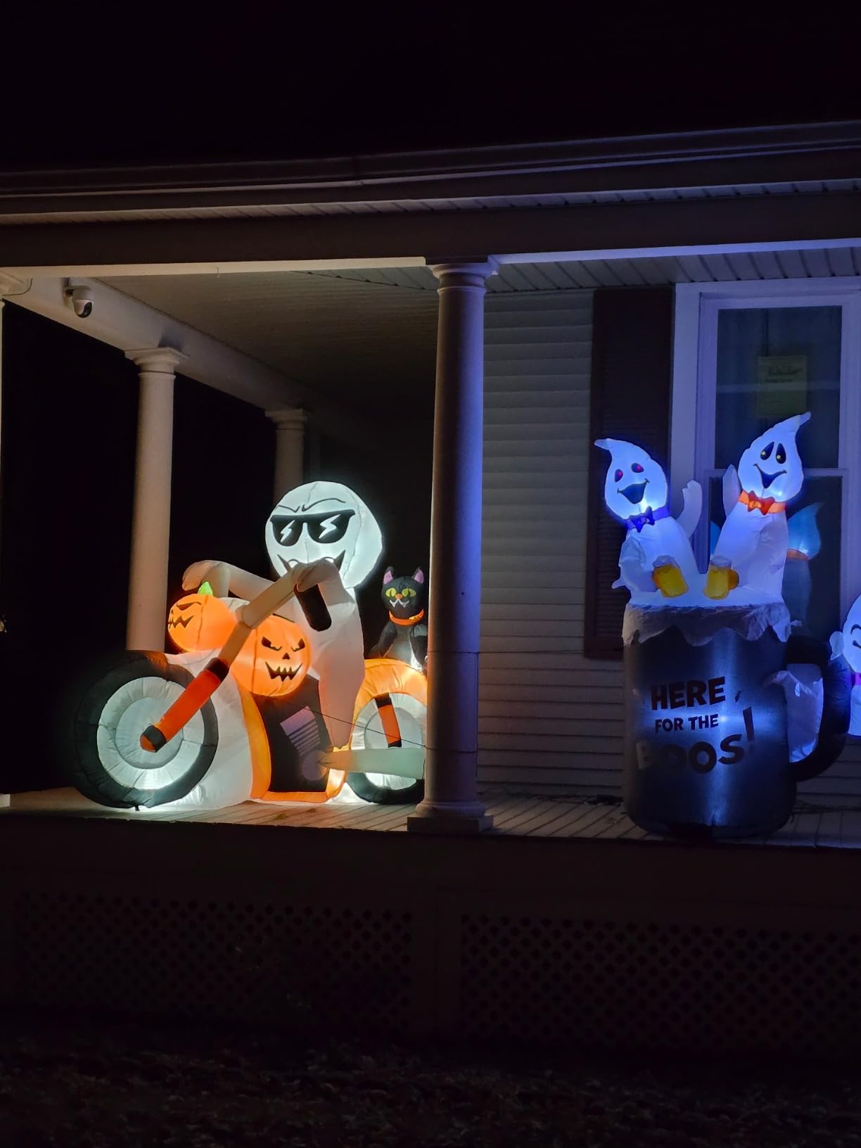 COMIN 6 FT Halloween Inflatables Ghost Outdoor Decorations Blow Up Yard Pumpkin Cat Motorcycle with Built-in LEDs for Indoor Party Garden Lawn Decor customer photo 1