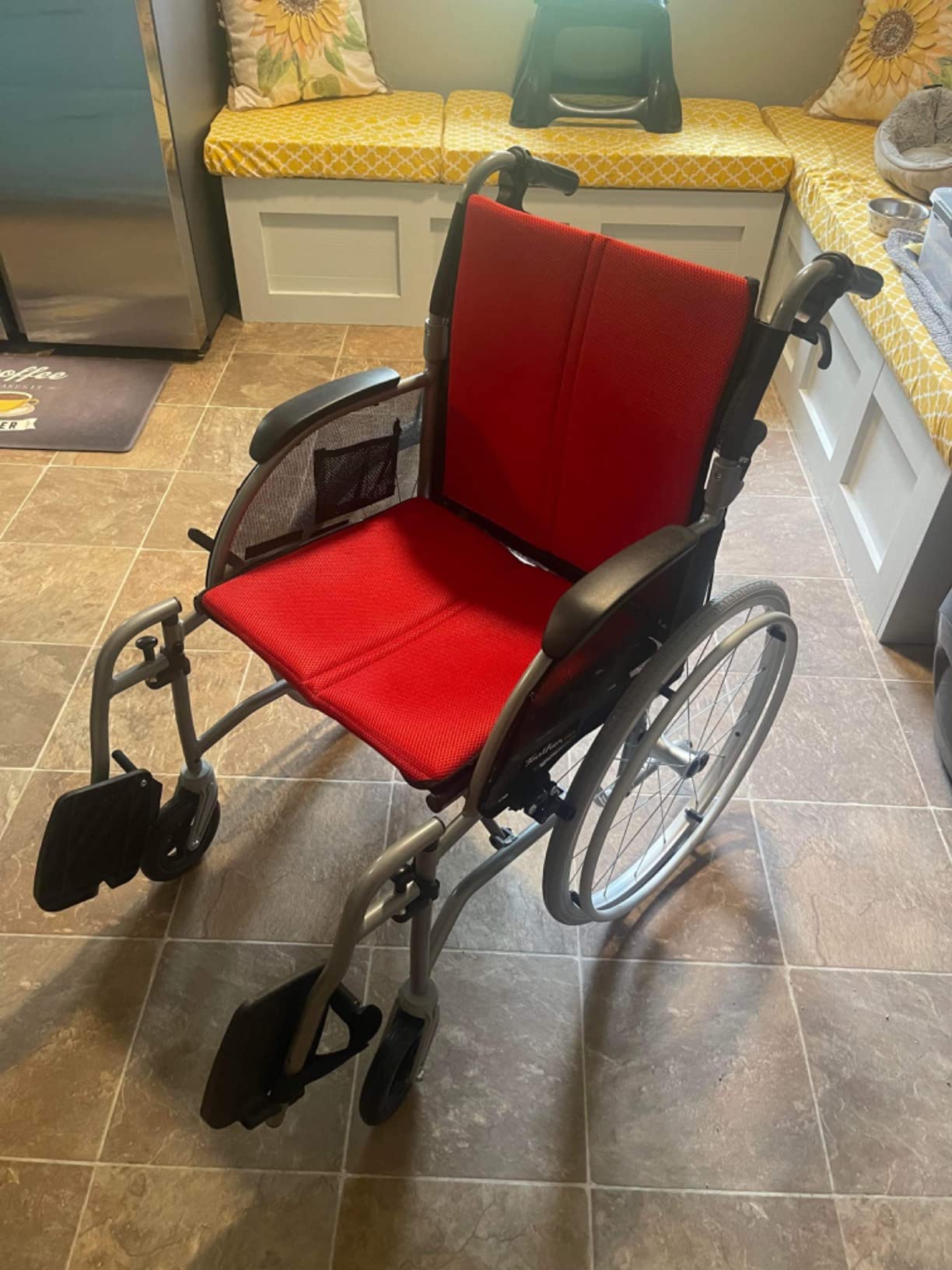 FeatherMobility - Gray Lightweight Folding Wheelchair - 13.5 lbs, 18