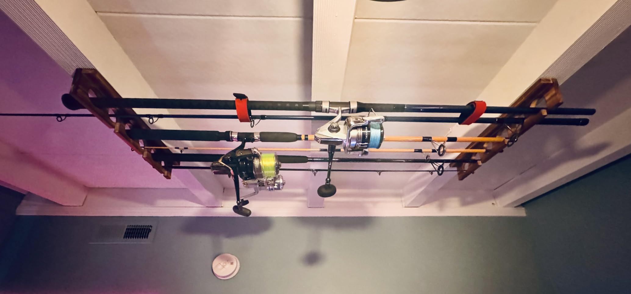 Ghosthorn Fishing Rod Holder, Wall or Ceiling Mounted Pole Rack Garage, Fishing Rod Rack Holds Up to 6 Rods customer photo 1