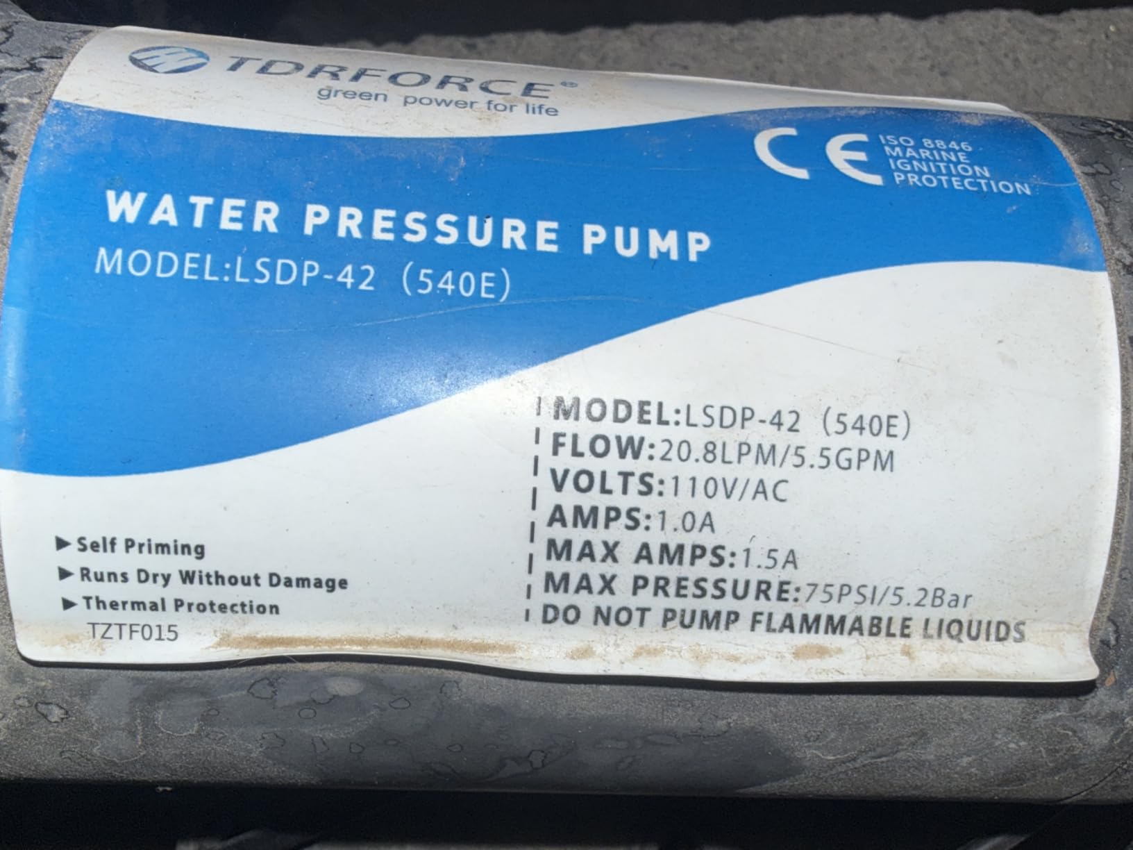 Tdrsuper Water Pressure Booster Pump, 110V AC Water Diaphragm Pump, 5.5GPM 75PSI with Power Plug, Self Priming RV Water Pump for Home Kitchen Bathroom RV Marine Yacht Garden Hose Black customer photo 2