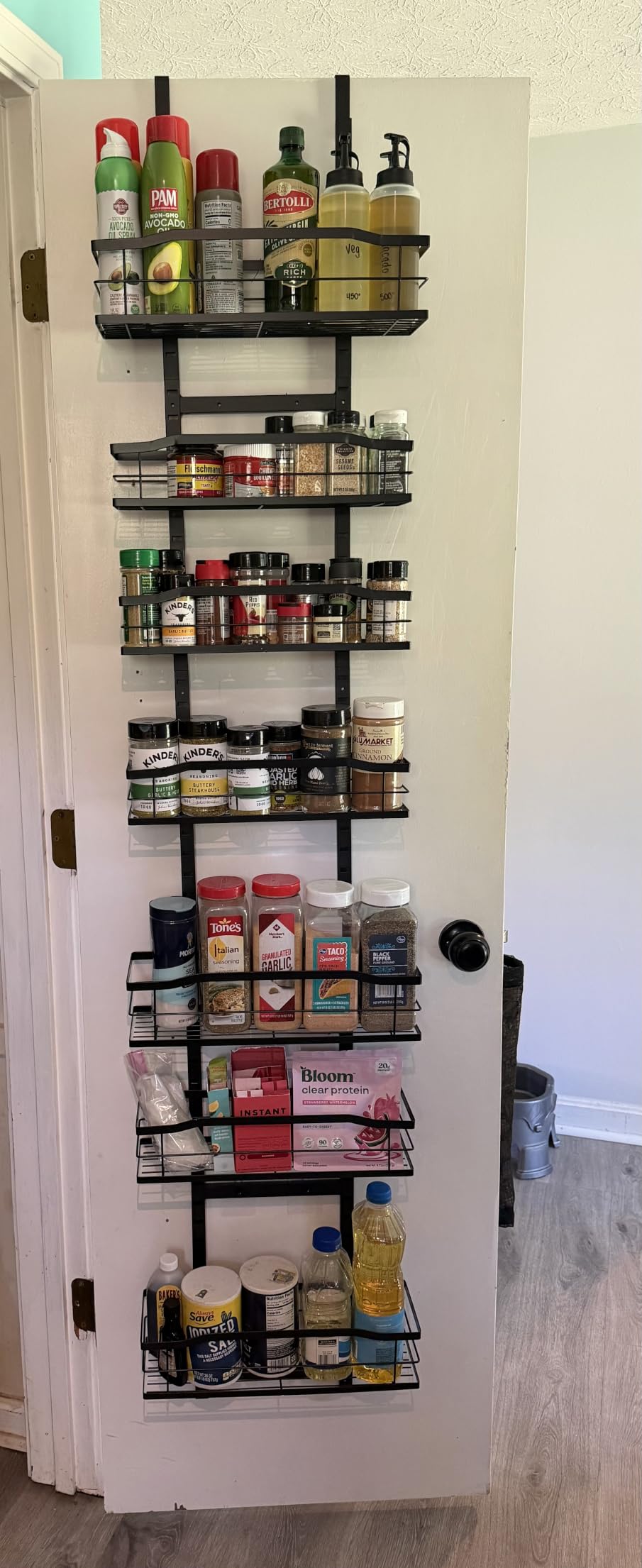 Moforoco 9-Tier Over The Door Pantry Organizer, Pantry Organization and Storage, Black Hanging Basket Wall Spice Rack Seasoning Shelves, Home & Kitchen Bedroom Bathroom House Essentials customer photo 2