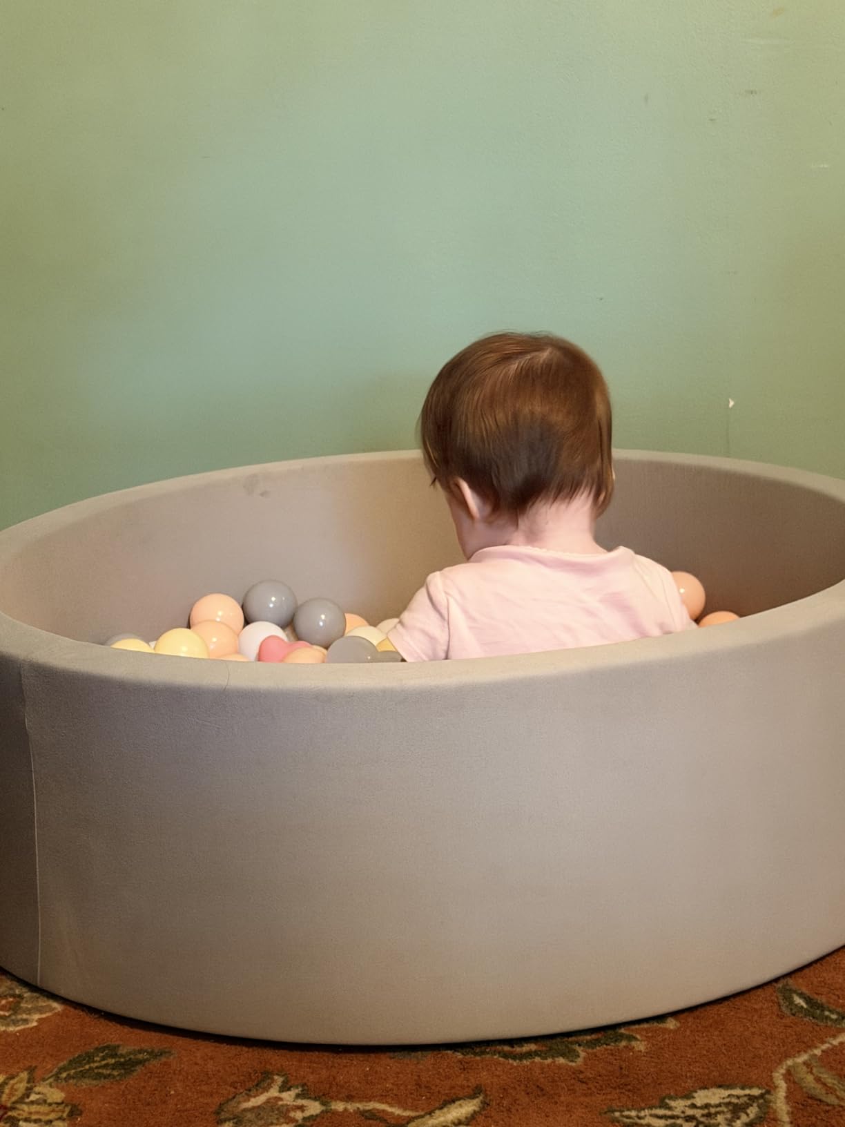 Wilwolfer Foam Ball Pit, Ball Pit for Toddlers, Gray, NO Balls | 33.5