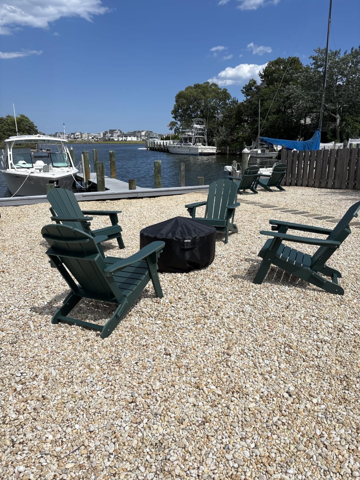 GREENVINES Folding-Adirondack-Chairs Set of 2, HDPE All Weather, Blue | Hidden Cup Holder | 5