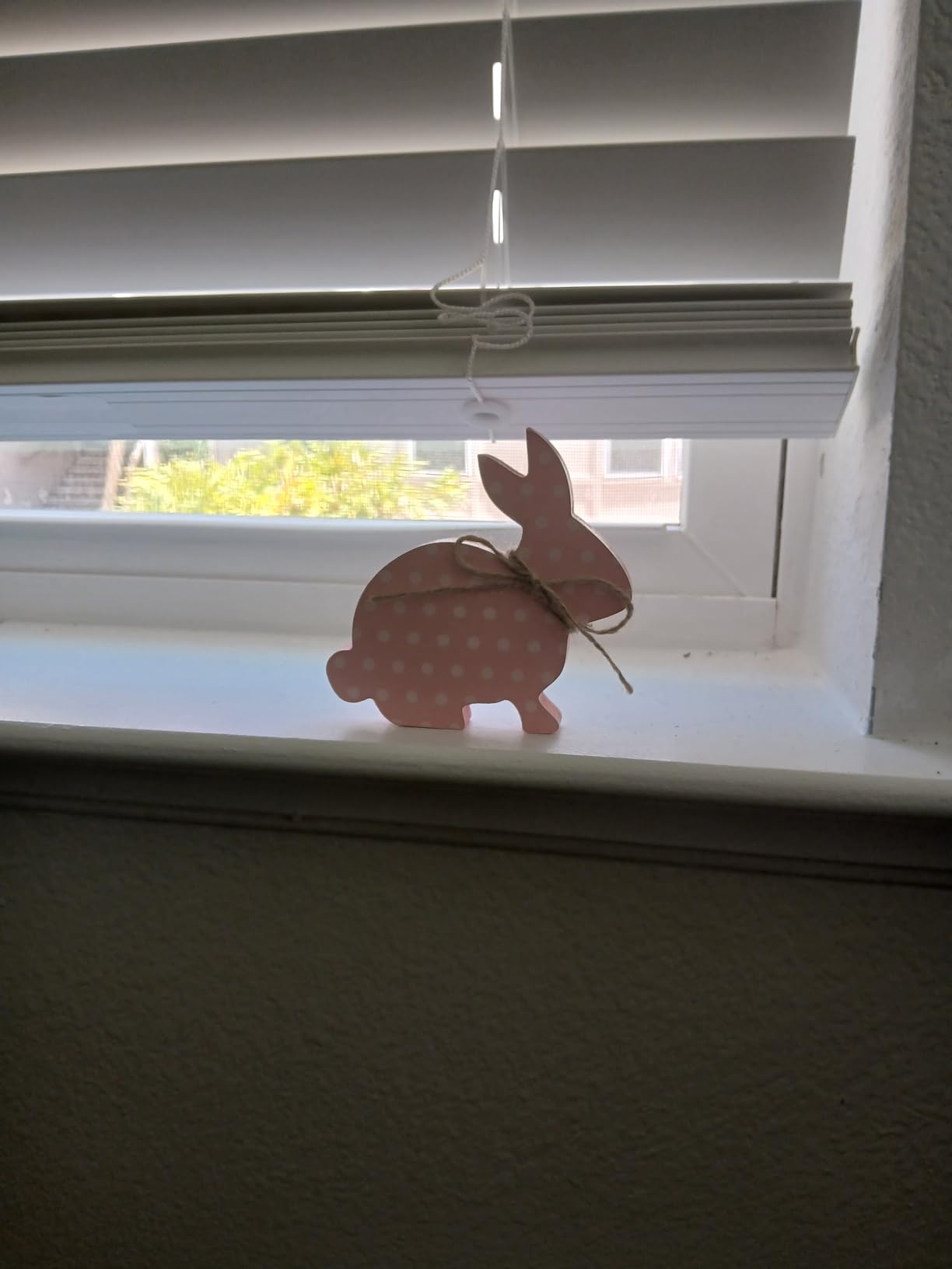 4Pcs Easter Bunny Decorations, Wooden Rabbit Shaped Tabletop Centerpieces Table Signs with Rope Farmhouse Spring Easter Decor for Home Office Dining Room customer photo 1