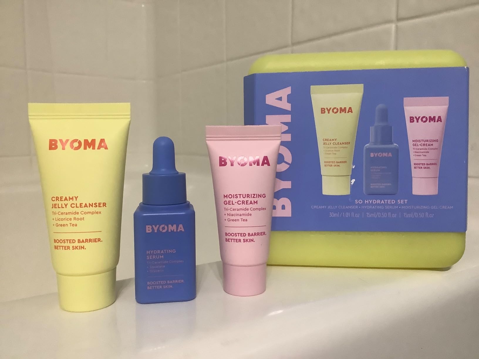 BYOMA So Hydrated Set - Jelly Cleanser, Hydrating Serum, Gel Cream | Creamy Jelly Cleanser, Hydrating Serum, Ceramide Moisturizer, Anti-Wrinkle, Alcohol-Free customer photo 1