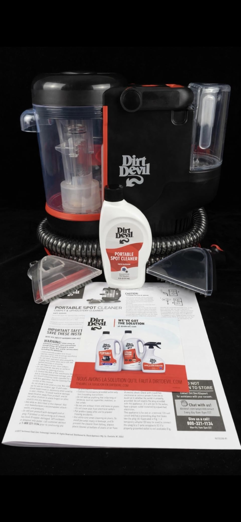 Dirt Devil Portable Spot Cleaner Machine for Carpet and Upholstery, Powerful Suction Spot Cleaning Machine with Versatile Tools, Pair with Dirt Devil Portable Cleaner Solution customer photo 1