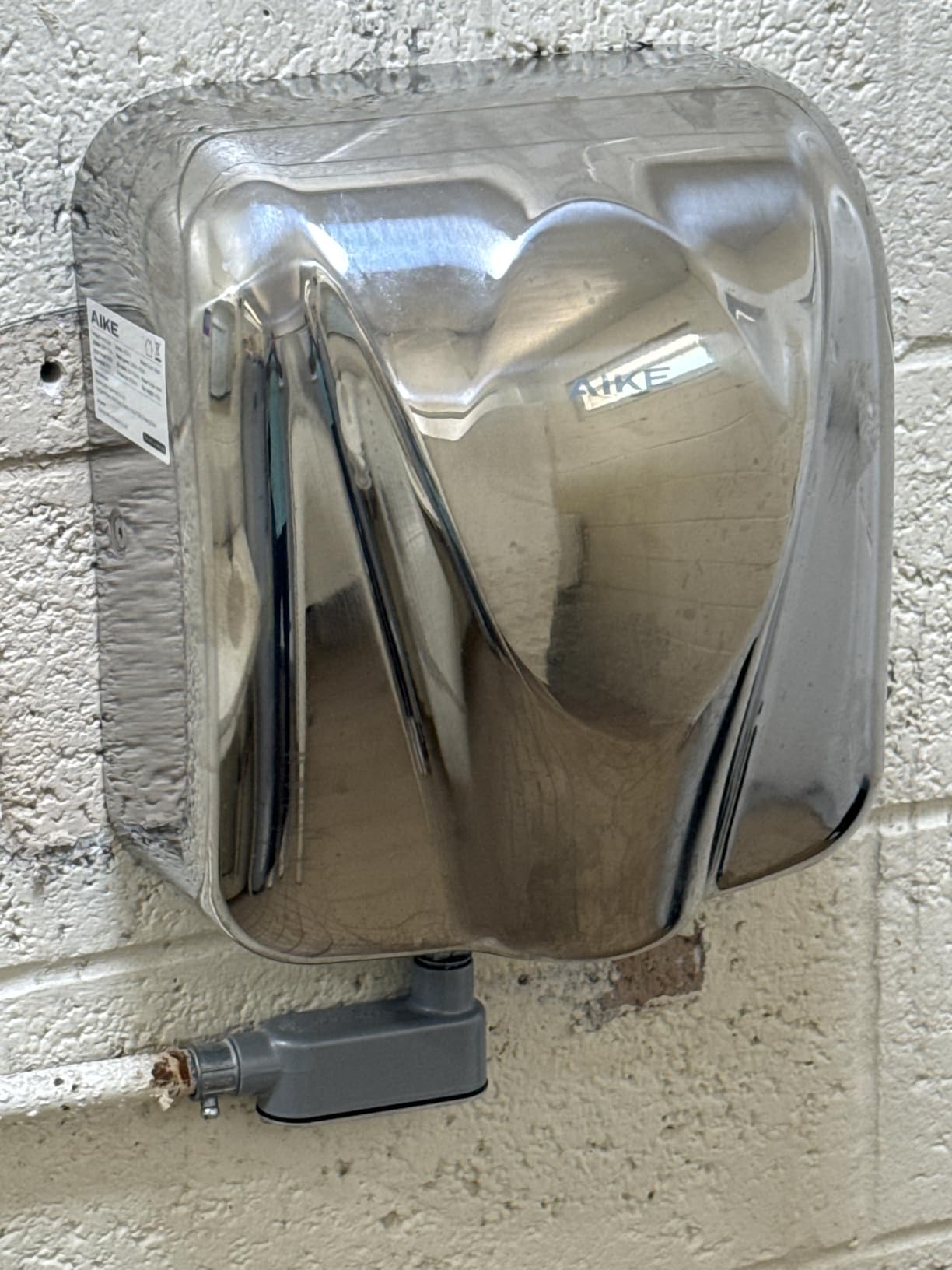 AIKE Elephant Power Hand Dryer for Commercial Bathroom Brushed Steel Cover | 15S Fast Dry Heavy Duty High Speed Design, Plug-in Easy Install and Hardwiring Friendly,Stainless Steel Model AK2812 customer photo 2