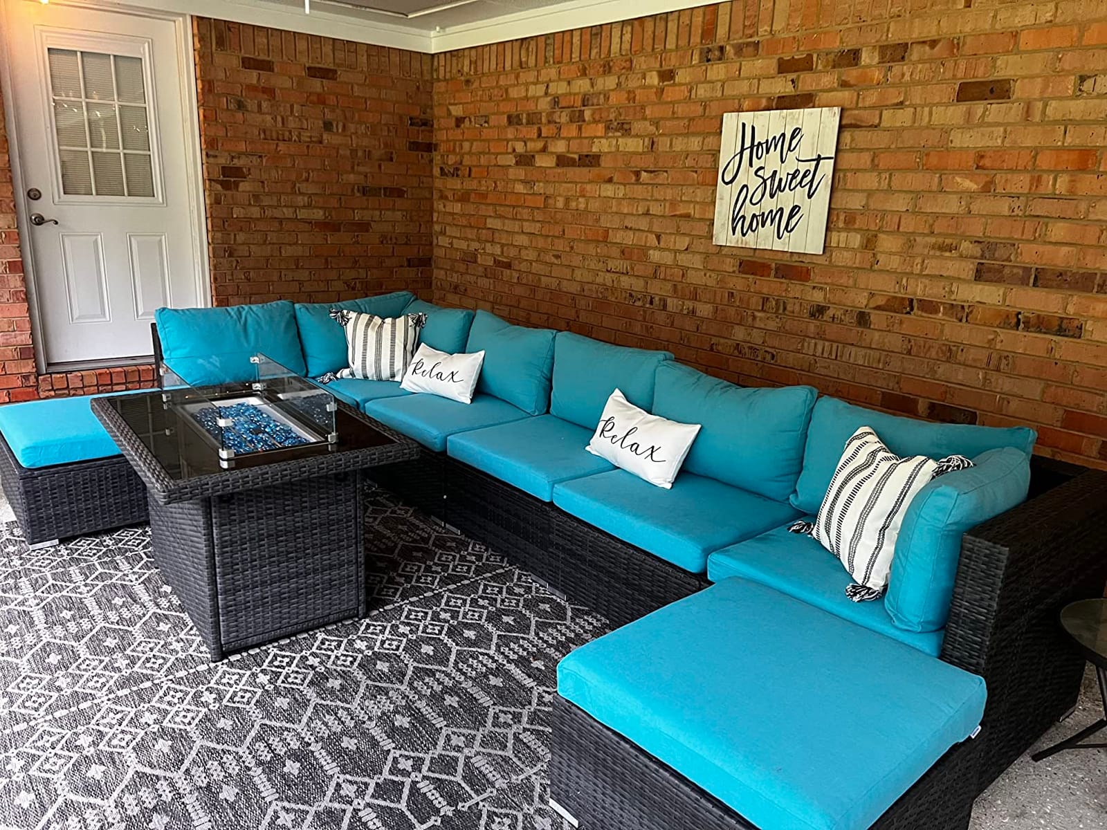 NICESOUL 8 Seater Modern Luxury Outdoor Furniture Set, Extra Large PE Wicker Patio Modular Sectional Sofa with Ottoman, 29.3'' High Back L-Shaped All-Weather Conversations, Deep Seated Grey Color customer photo 1