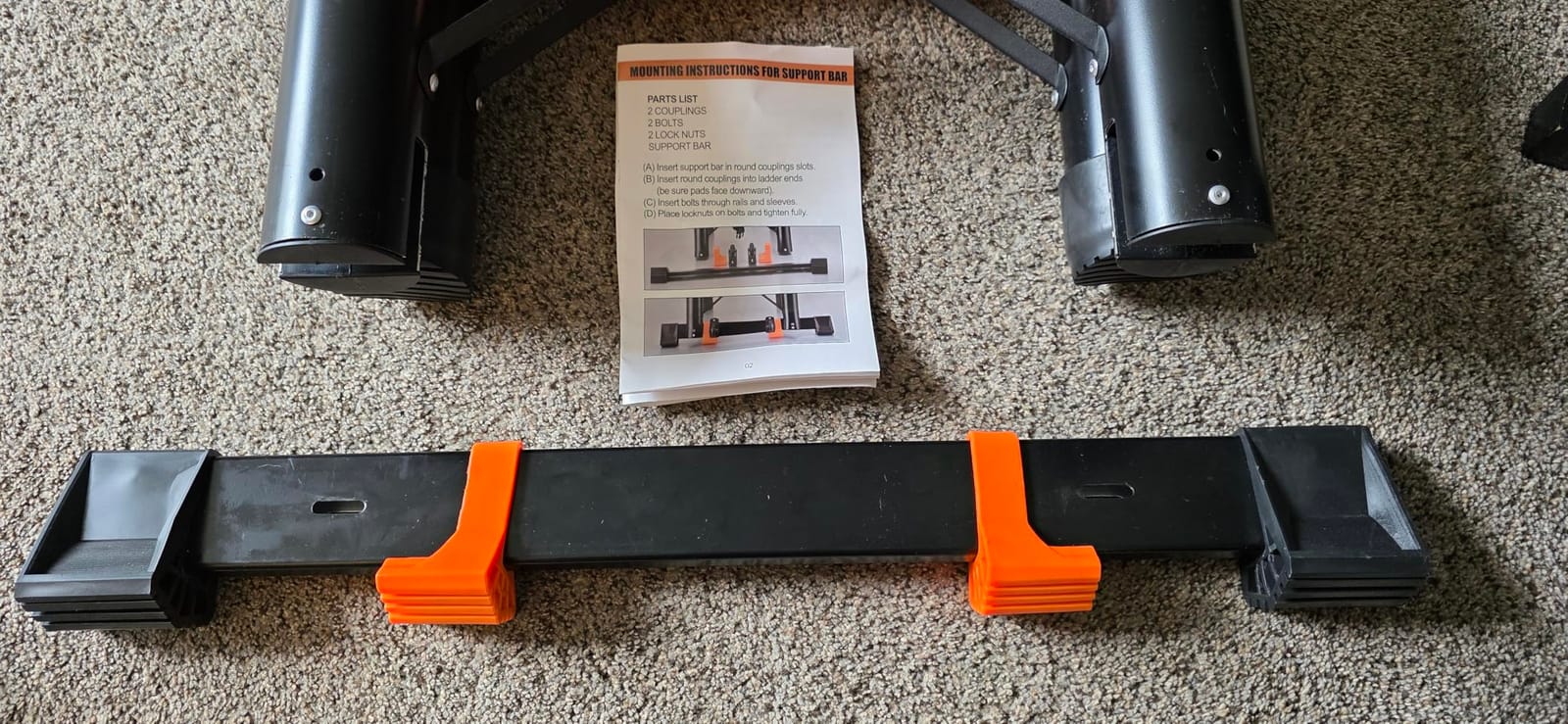 SINMEIRUN Telescoping Ladder, 16.5 FT, 330 lbs Capacity; Orange customer photo 2