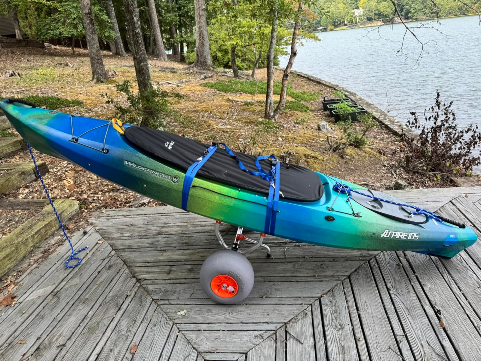 VEVOR Heavy Duty Kayak Cart, 350lbs Load Capacity, Detachable Canoe Trolley with 13'' Beach Wheels, Adjustable Carrier Width & Nonslip Support Foot, for Kayaks Canoes Paddleboards Float Mats Jon Boats customer photo 1