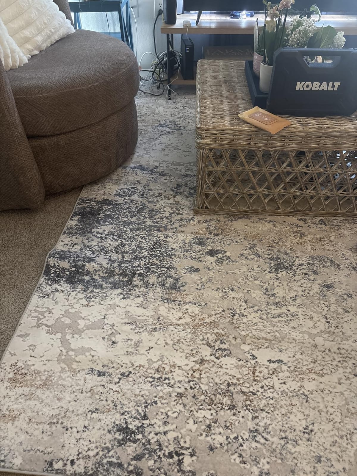 DMOYEST Area Rug Living Room Rugs 9x12 Washable Abstract Grey Carpet | Neutral Modern Large Non-Slip Soft Low Pile Rugs for Bedroom Dining Room Home Office Indoor Decor customer photo 2