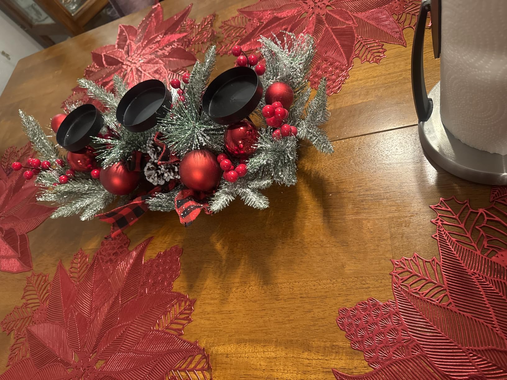 Thanksgiving Centerpiece Fall Table Decorations, Artificial Gourd, Pumpkins, Pine Cones, Maple Leaves and Berries Harvest Table Candle Holder for Dining Table, Fireplace Mantel customer photo 2