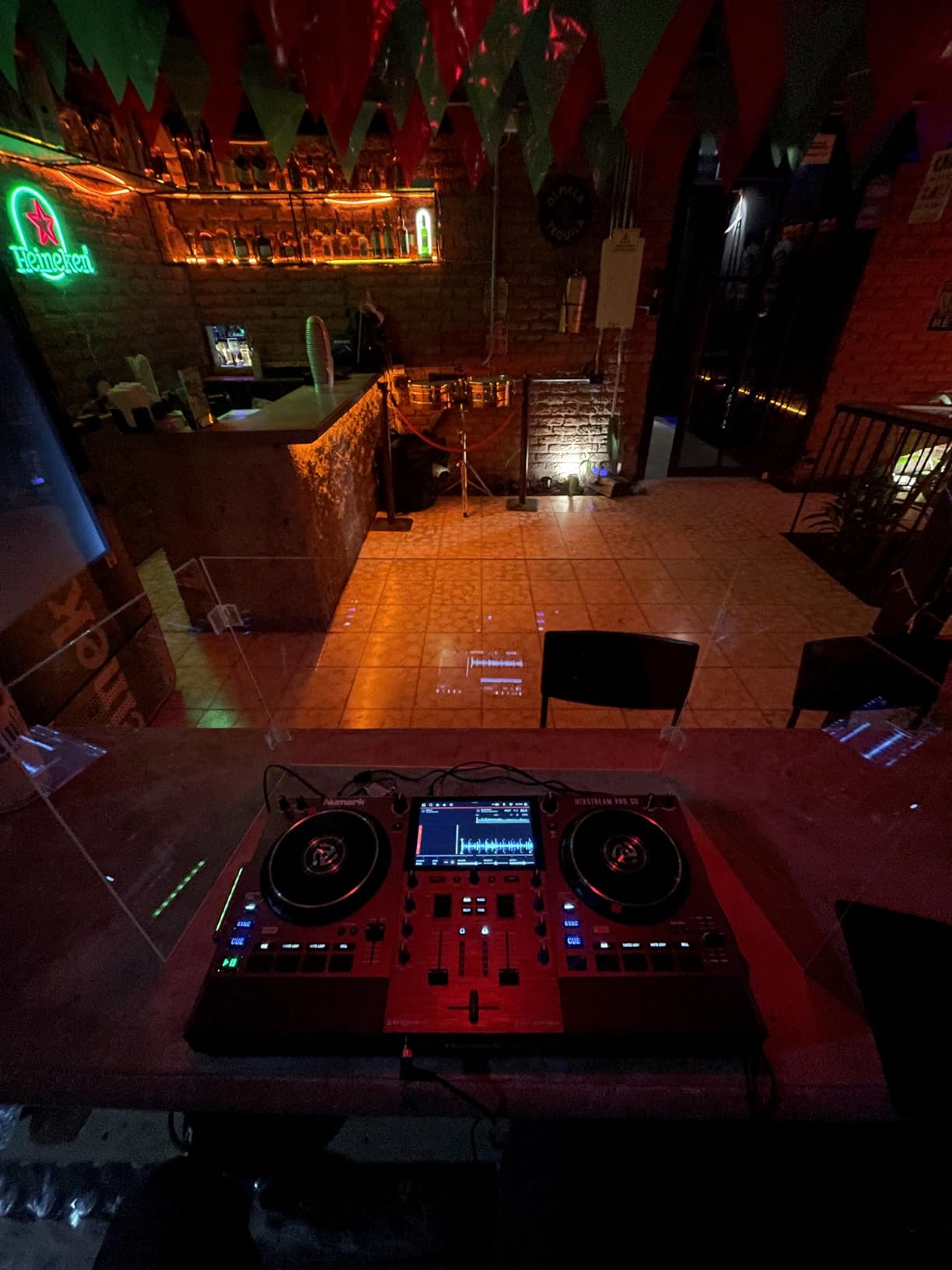 Numark Mixstream Pro Go Portable DJ Controller | Battery-Powered Standalone DJ Mixer with Stem Separation, Wi-Fi Streaming, Built-In Speakers, and 7