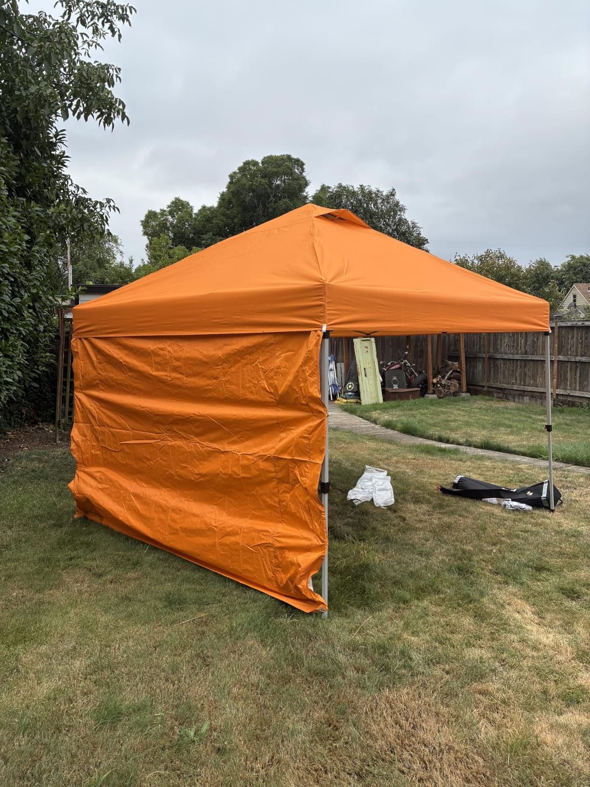 CROWN SHADES Canopy Tent 10x10 Pop Up Canopy with Side Pockets, Navy Blue | Pop Up Tent Shelter with One Person Set Up Center Lock, Portable Instant Camping Beach Canopy Tents customer photo 2