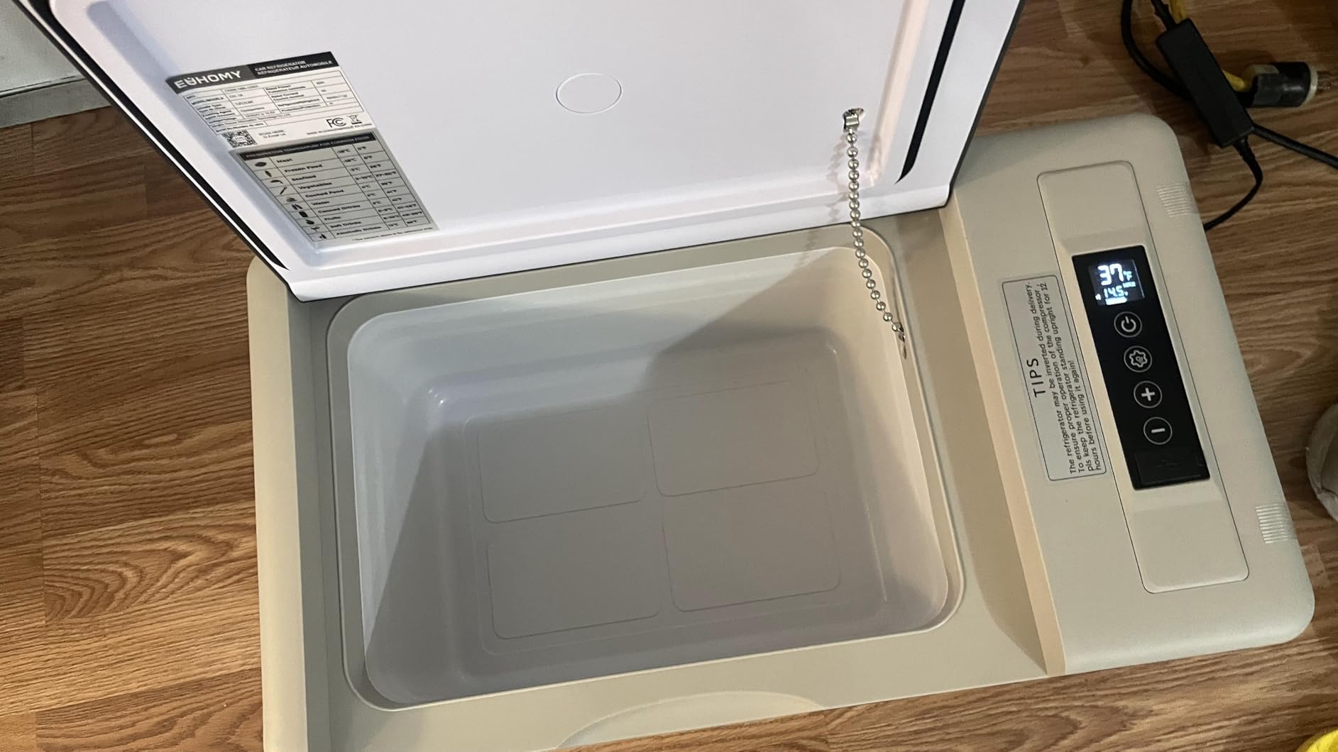 EUHOMY 19QT 12 Volt Refrigerator, -4℉~68℉ Electric Cooler for Car | No Ice Needed, 12V&100-240V, Compressor Cooling, ECO/MAX Modes, 3-Level Battery Protection, Truck/Travel/Home Use,Low Noise customer photo 2