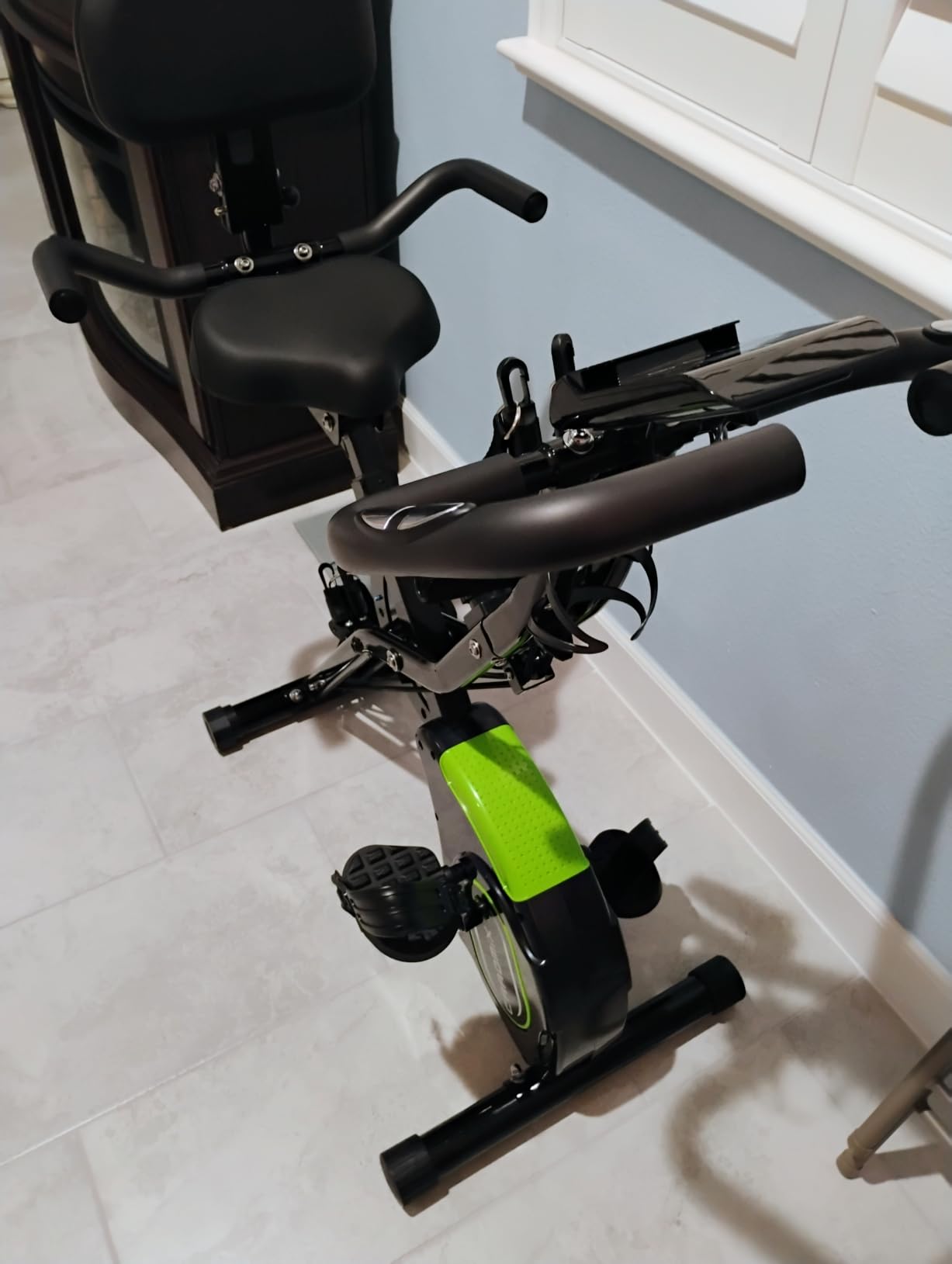 Caromix Folding Exercise Bike, 5 in 1 Stationary Bike with 16-Level Adjustable Magnetic Resistance, 330LB Capacity Indoor Workout Bike, Foldable Exercise Bike for Seniors and Adult customer photo 1