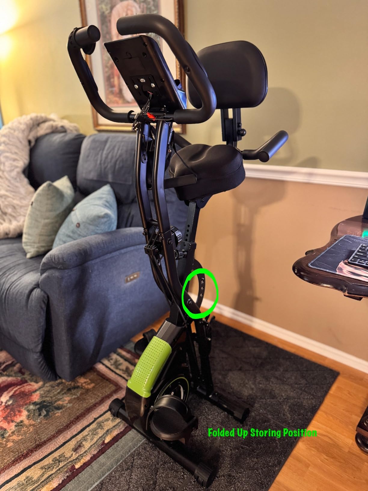 Caromix Folding Exercise Bike, 5 in 1 Stationary Bike with 16-Level Adjustable Magnetic Resistance, 330LB Capacity Indoor Workout Bike, Foldable Exercise Bike for Seniors and Adult customer photo 2