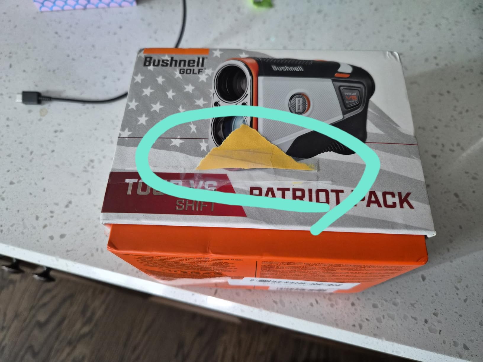 Bushnell Golf Tour V6 Shift Laser Rangefinder with Slope Compensation, 1300-Yard Range, Flag Lock Vibration, Magnetic Cart Mount, 6X Magnification, Waterproof customer photo 1