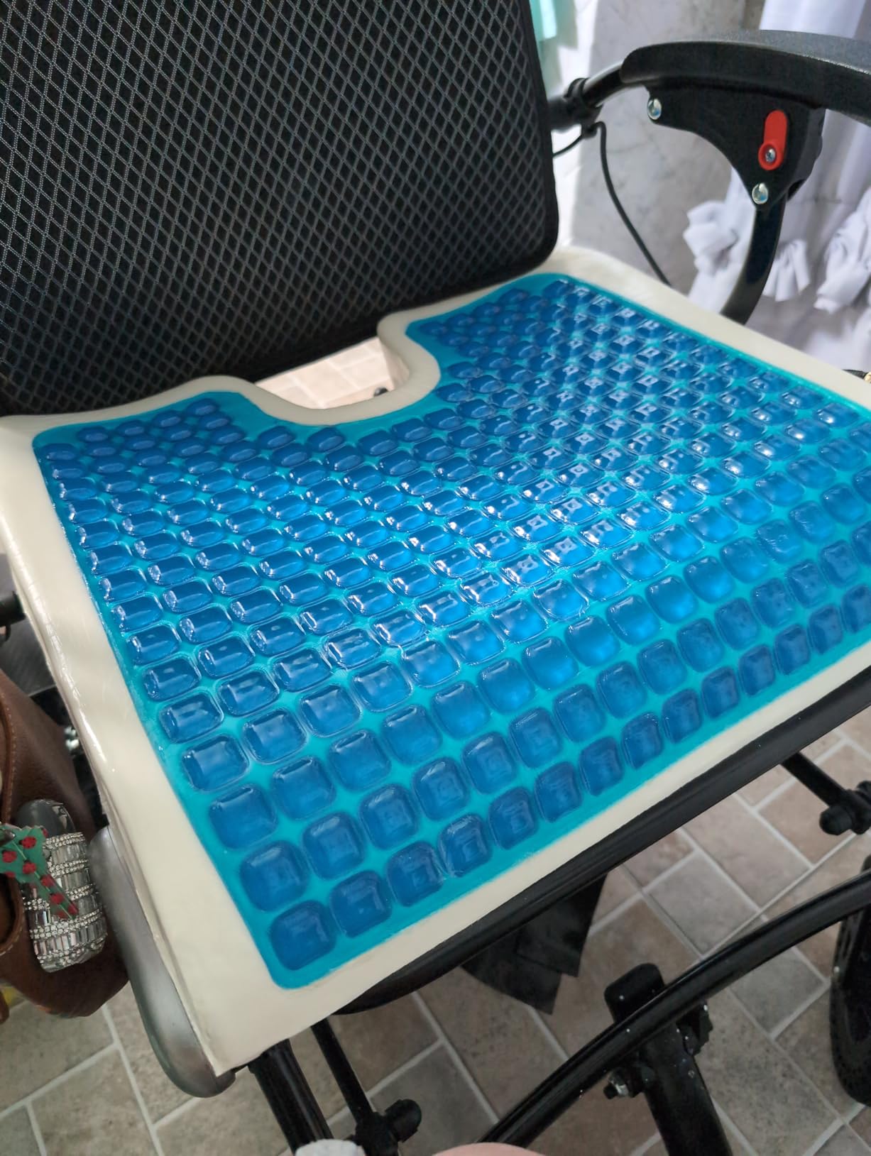AUVON Gel Wheelchair Seat Cushion with Waterproof Cover for Pressure Sore & Ulcer, Ergonomic Chair Cushion with U-Cutout for Tailbone Pain, Back Pain Relief, Memory Foam Wheelchair Cushion, Anti-Slip customer photo 1