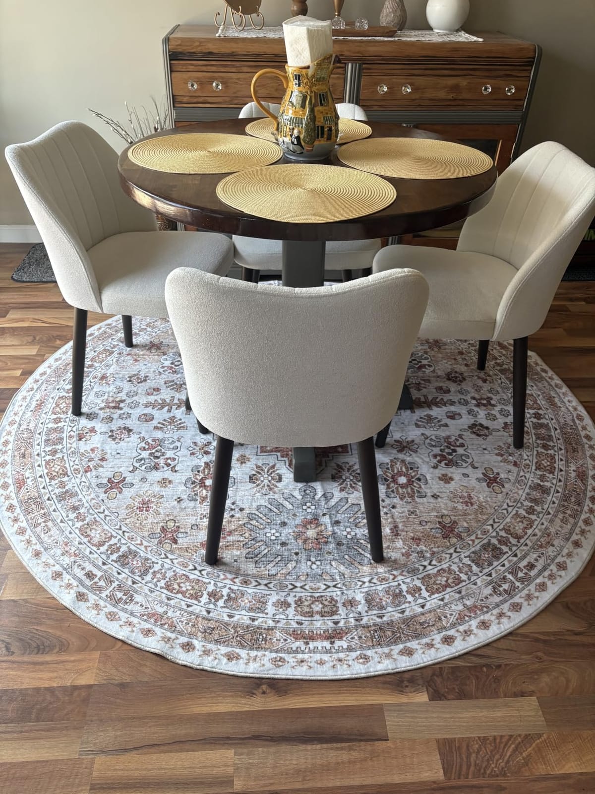 zesthome 8x10 Area Rugs for Living Room,Large Washable Rug,Orange | Rugs for Bedroom,Dining Room,Office,Low Pile,Soft, Vintage Rug,Stain Resistant Indoor Carpet,Non Slip,Home Decor customer photo 2