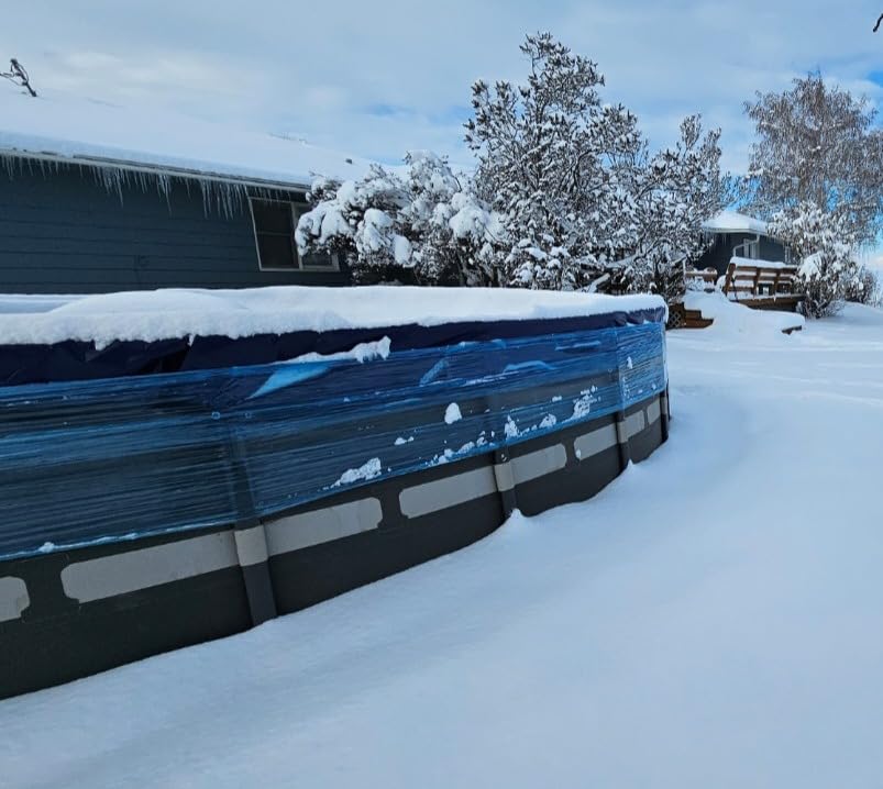 POOLHACKER 2026 Upgrade 24FT Round Winter Pool Cover for Above Ground Pools | 4 Foot Overlap, Extra-Thick 185 GSM Fabric, Handles -10°F Weather, Windproof, Tear-Resistant, Waterproof, UV Protection customer photo 1