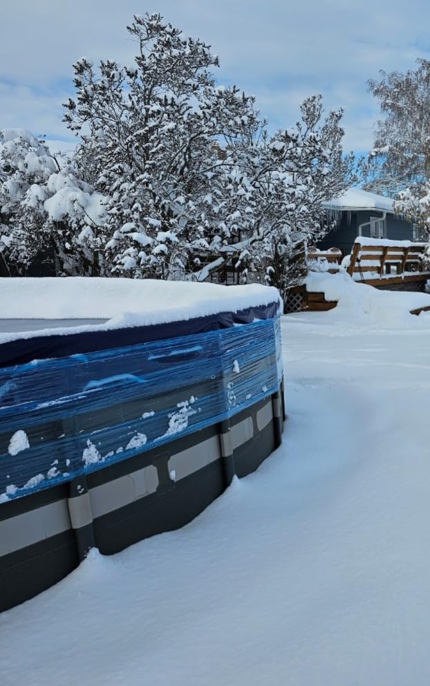 POOLHACKER 2026 Upgrade 24FT Round Winter Pool Cover for Above Ground Pools | 4 Foot Overlap, Extra-Thick 185 GSM Fabric, Handles -10°F Weather, Windproof, Tear-Resistant, Waterproof, UV Protection customer photo 2