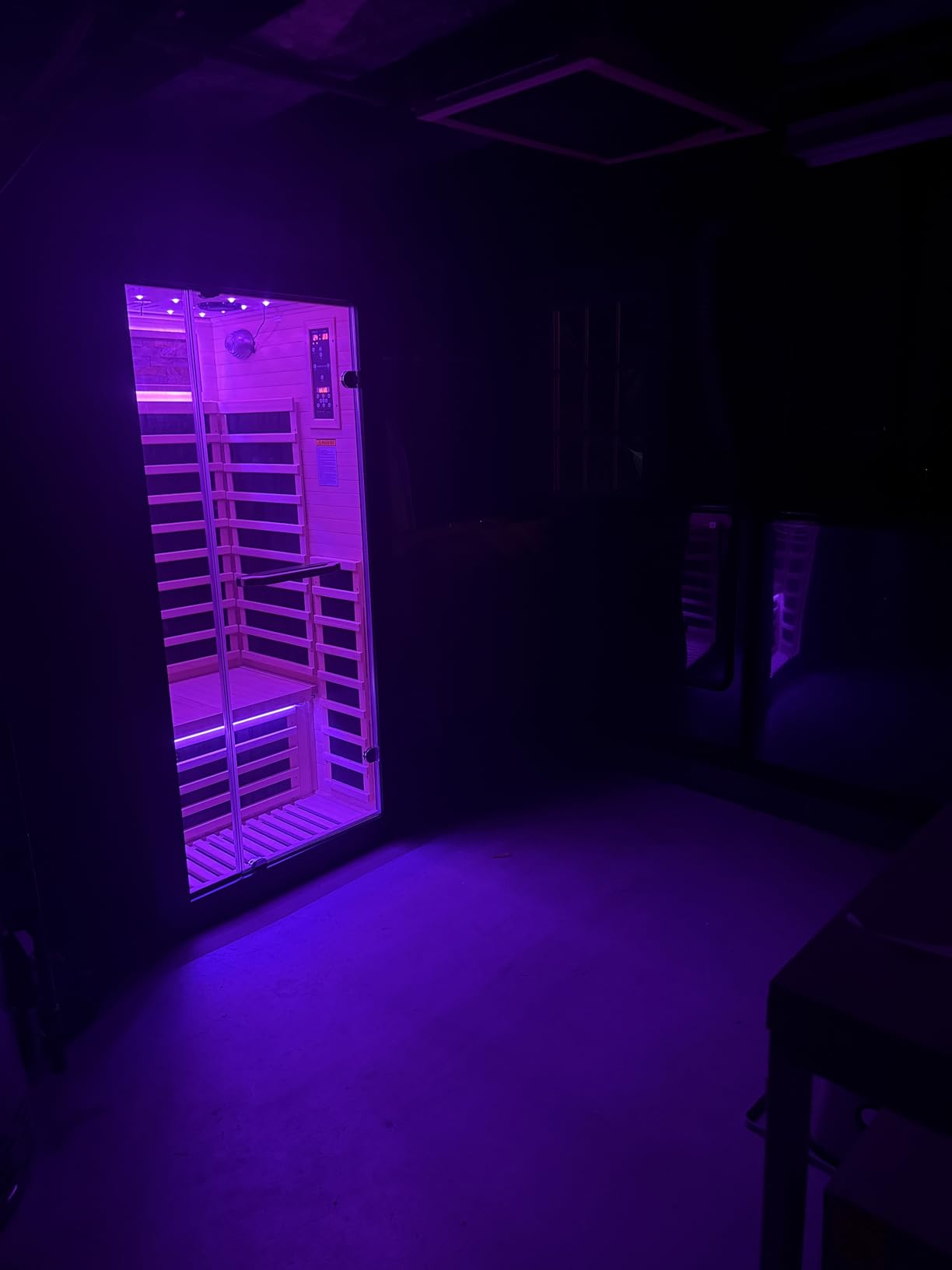 OUTEXER Far Infrared Sauna Home Sauna Spa Room Canadian Hemlock Wood 1200W Indoor Saunas Low EMF 110V with 7 Color Light and Tempered Glass Door, Room: 35.2 * 27.6 * 61.6Inch customer photo 1