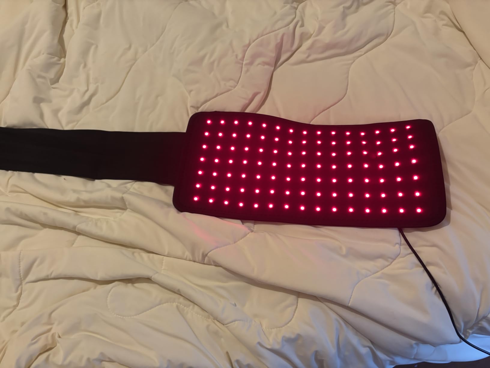 Red Light Heating Pad for Body Back Knee Shoulder Hands Feet 660nm 850nm Home Use 3 Chips in 1 Infrared Wrap Belt Gift for Women Men (Corded) customer photo 1