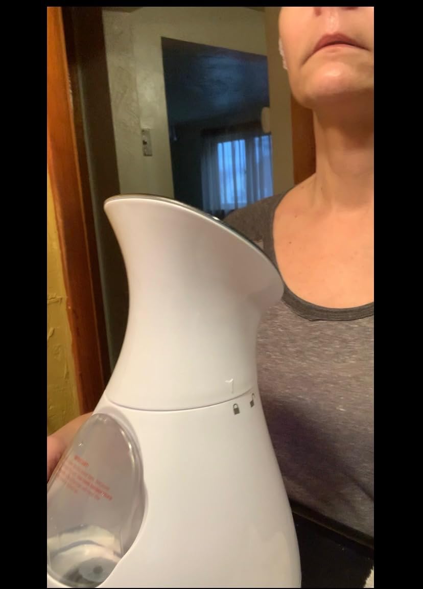 NanoSteamer Large 3-in-1 Nano Ionic Facial Steamer with Precise Temp Control - Humidifier - Unclogs Pores - Blackheads - Spa Quality - Bonus 5 Piece Stainless Steel Skin Kit (Lilac) customer photo 2