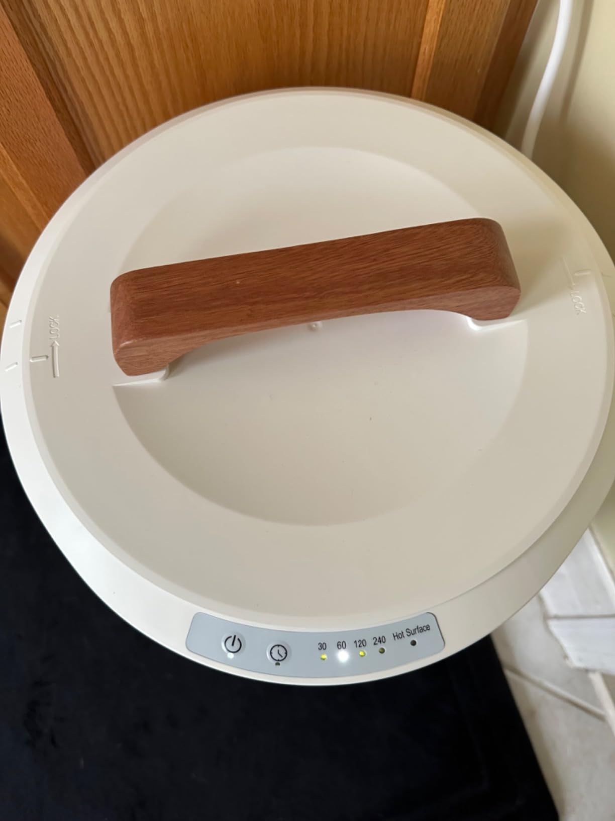 SAMEAT Heated Towel Warmers for Bathroom - Large Towel Warmer Bucket, Wood Handle, Auto Shut Off, Fits Up to Two 40