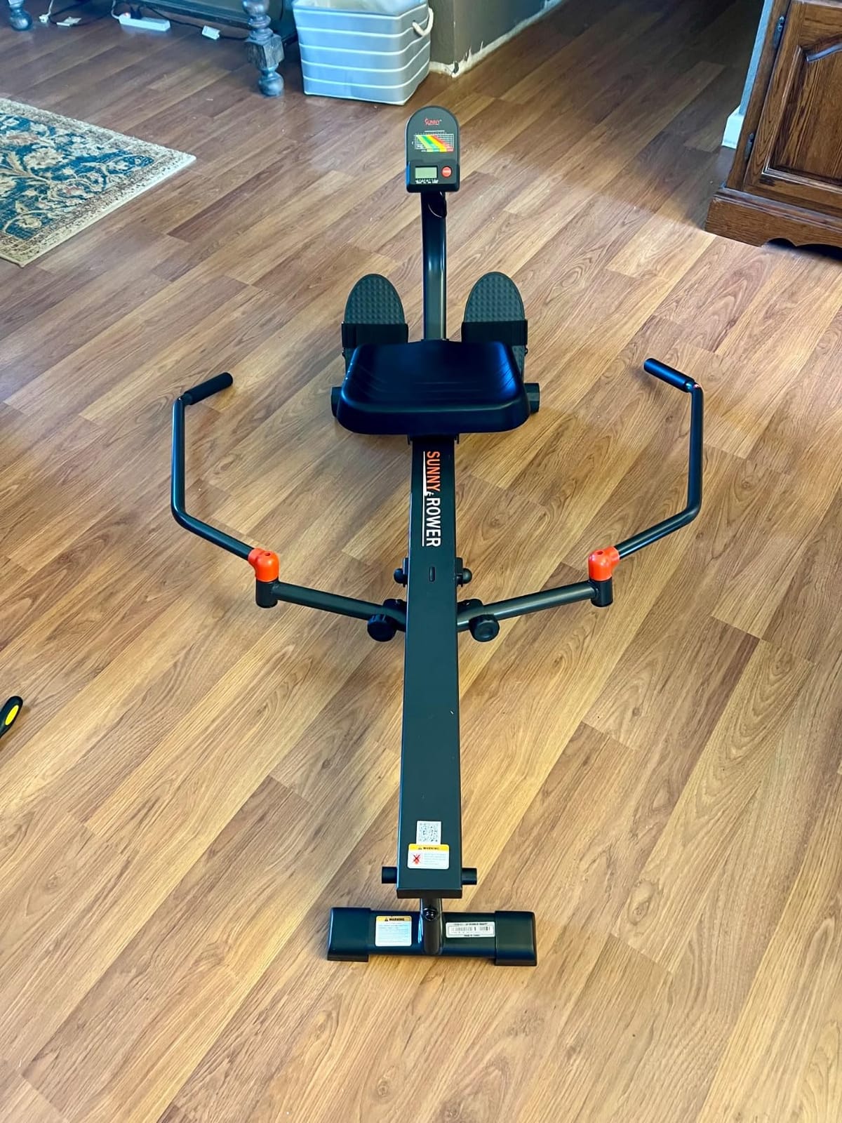 Sunny Health & Fitness Smart Full Motion Rower | 12 Resistance Levels, Dual-Arm Design, SunnyFit App, 400 LB Capacity, Optional Back-Assist Core Trainer customer photo 1