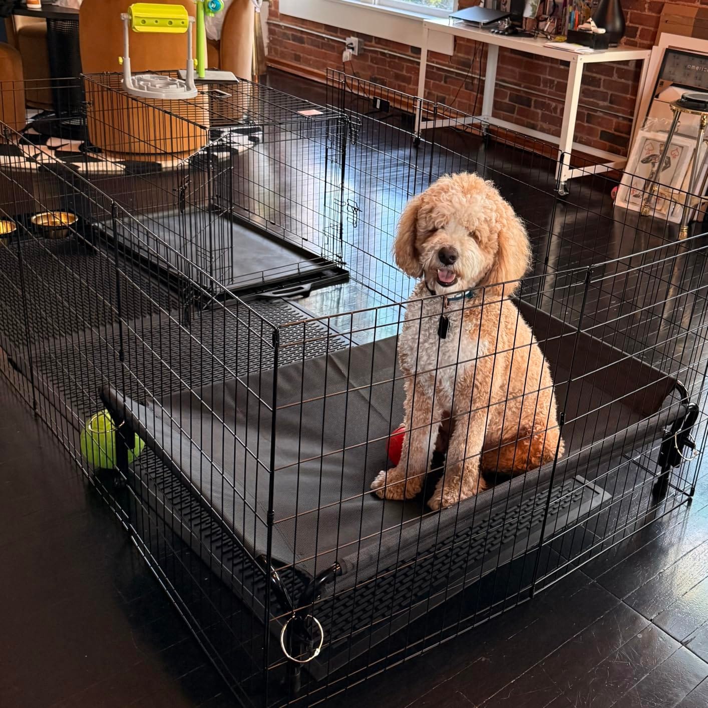 Veehoo Cooling Elevated Dog Bed, Raised Dog Cot with Guardrail & Headrest - Washable Dog Couch Bed for Indoor & Outdoor, Durable Breathable Teslin Mesh, Non-Slip Feet, Large 47