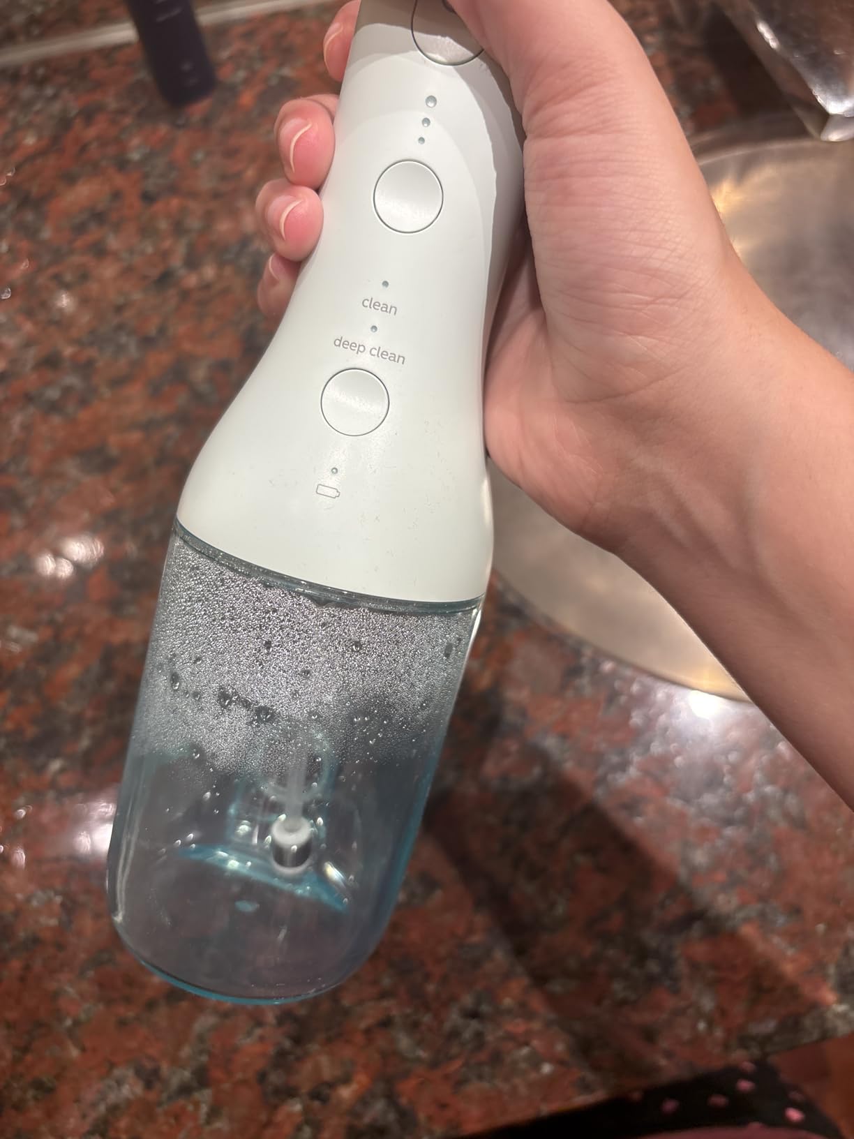Philips Sonicare Cordless Power Flosser 3000 - Water Flosser with Innovative Quad Stream Technology, Oral Irrigator with 2 Flossing Modes and 3 Pressure Levels, IPX7 Waterproof, Black, HX3826/23 customer photo 2