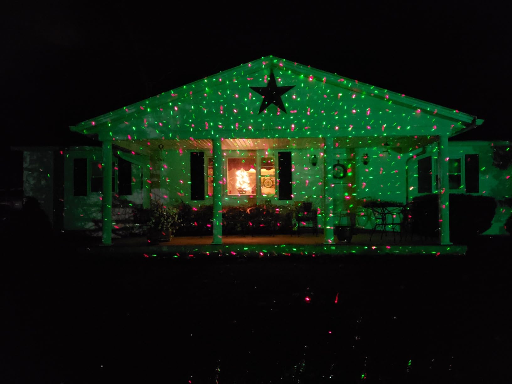 Star Shower Ultra 9 Outdoor Laser Light Show with Remote, AS SEEN ON TV, New 9 Unique Patterns, Showers Home w/Thousands of Lights, 3 Color Combinations, Motion or Still, Up to 3200 Sq Ft customer photo 1