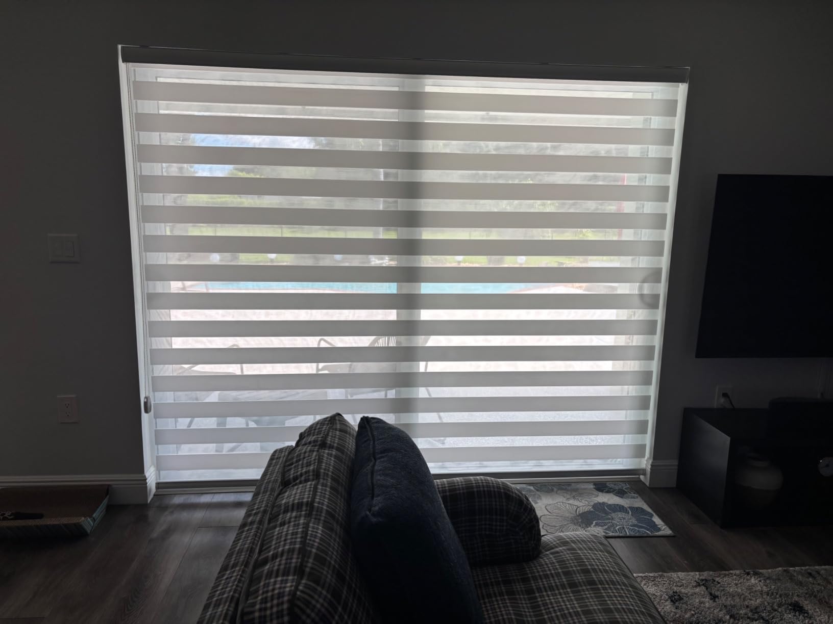 Pumkust Custom Zebra Blinds 85% Blackout Cordless Custom Size Shades White | Custom Size Zebra Blinds, Custom Zebra Shades, Custom Zebra Roller Shades, Dual Layer, Easy Install, Privacy Bedroom Blinds customer photo 1