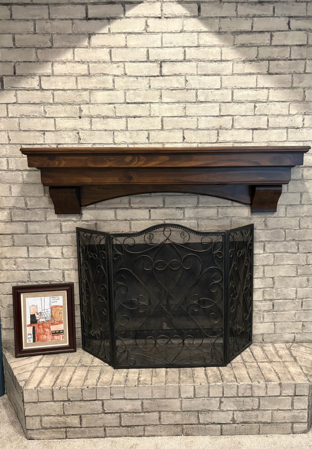 MANTELSDIRECT Salem Wood Mantel Shelf with Arched Corbels - Rosewood 60 Inch | Wooden Rustic Wall Mounted Shelf from Pine Wood - Perfect for Fireplaces, TVs & Décor customer photo 1