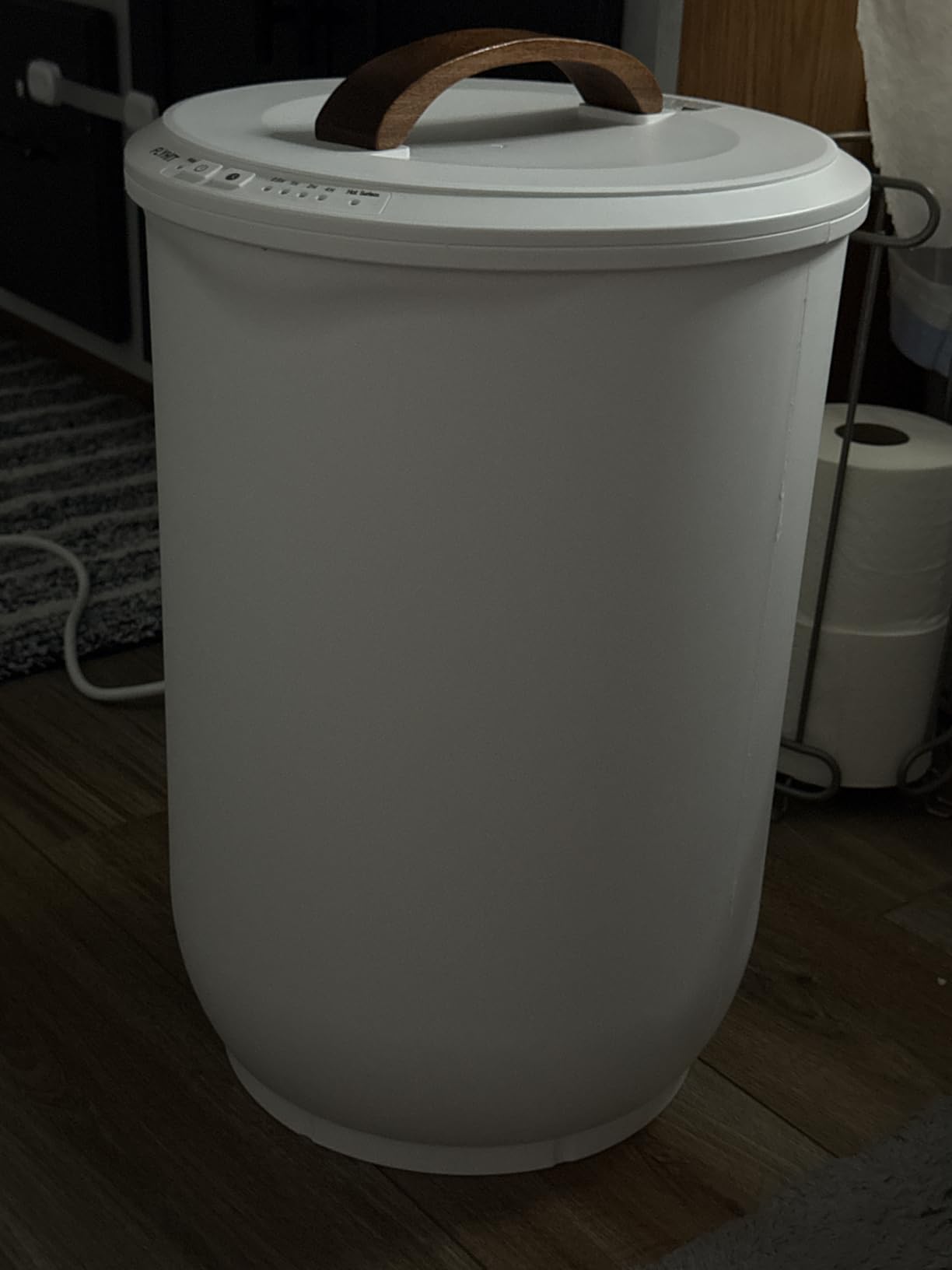 FLYHIT Large Towel Warmer for Bathroom - Heated Towel Warmers Bucket, Wood Handle, Auto Shut Off, Fits Up to Two 40