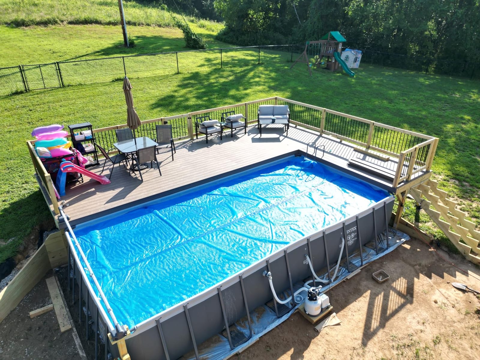 In The Swim 16' x 32' Premium Blue Rectangle Solar Pool Cover 12 Mil, For Solar Heating Above Ground Pools and Inground Pools customer photo 2