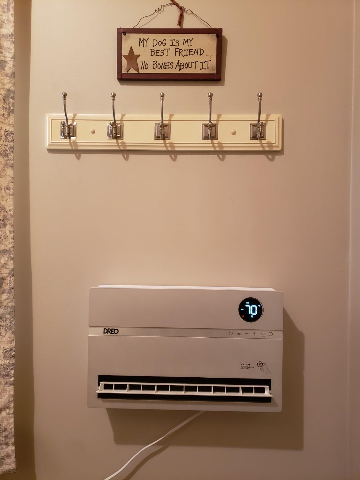 Dreo Smart Wall Heater, Electric Space Heater for Bedroom 1500W, 120° Vertical Oscillation, Adjustable Thermostat, Remote Control, 24H Timer, Easy-Mount Heater for Indoor Use, Works with Alexa, WH719S customer photo 1