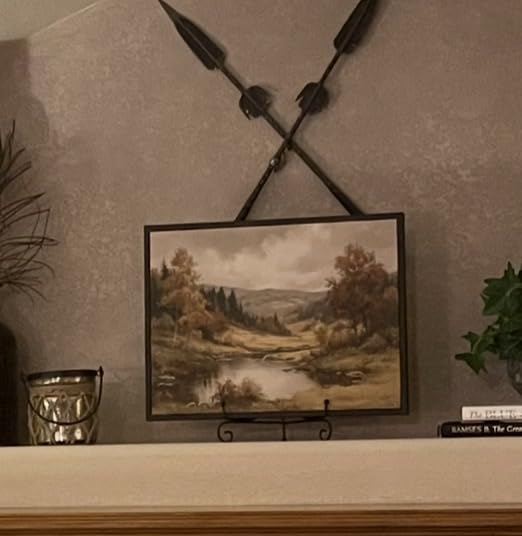 InSimSea Framed Canvas Wall Art Vintage Decor, Landscape Wall Art, Meadow with Flowers Art, Modern Farmhouse Decor, Cottagecore Bedroom Bathroom Office Decorations, 24