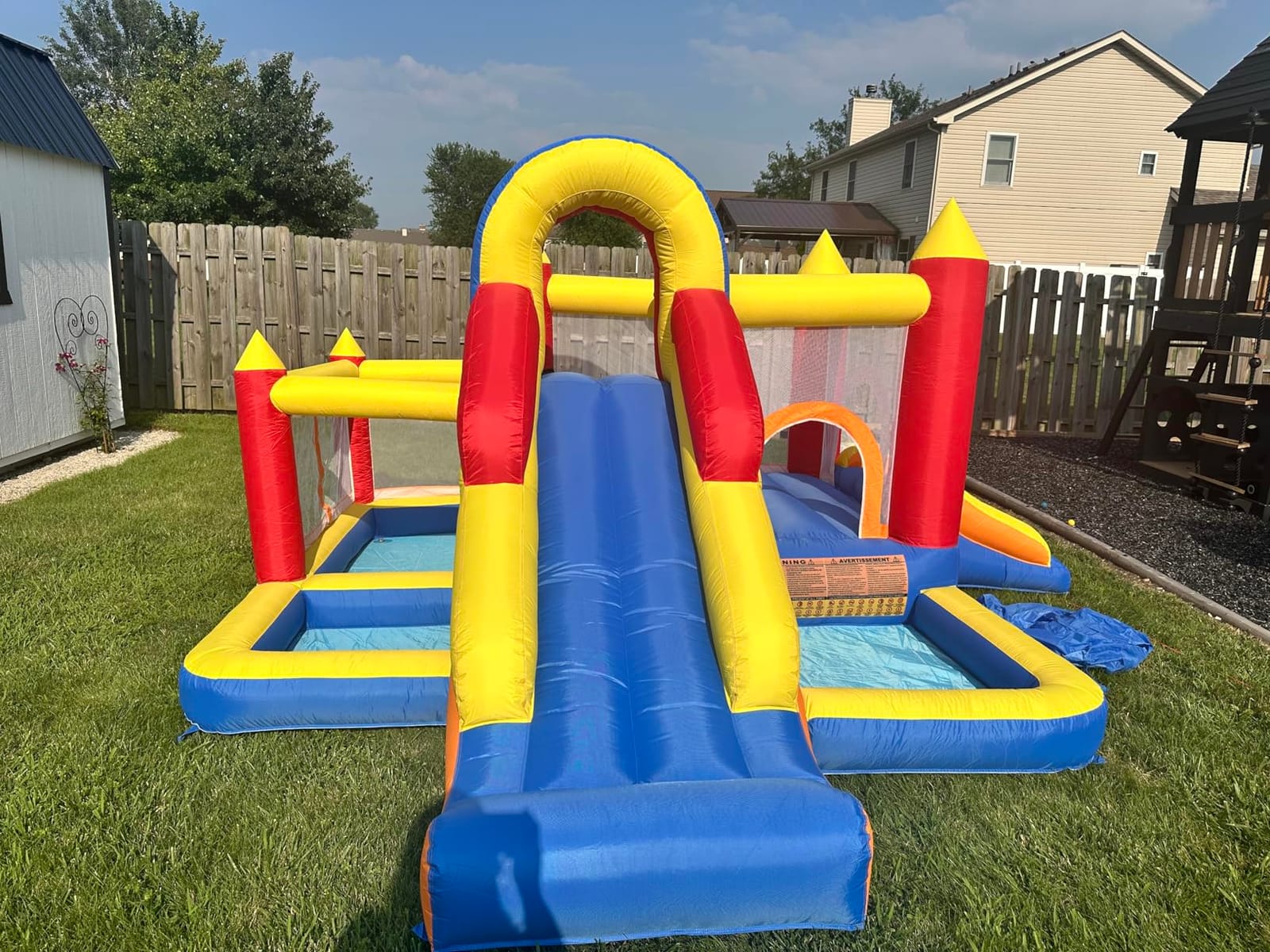 Umbalir Inflatable Bounce House with Dual Pools & Through Tunnel | Kids Bounce House with Long Slide, Ball Pit/Pool, Obstacles, Climbing Wall, Bouncy House Indoor & Outdoor Toddler Bouncy Fun customer photo 1
