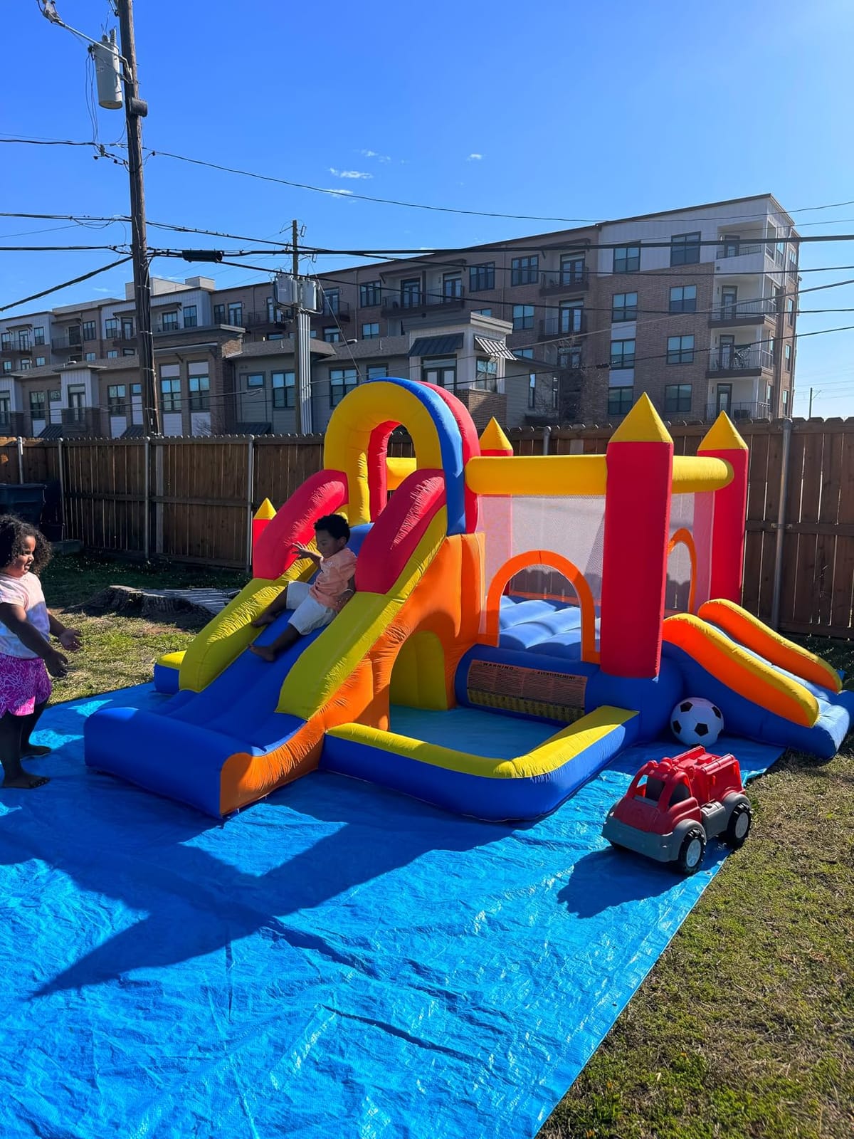 Umbalir Inflatable Bounce House with Dual Pools & Through Tunnel | Kids Bounce House with Long Slide, Ball Pit/Pool, Obstacles, Climbing Wall, Bouncy House Indoor & Outdoor Toddler Bouncy Fun customer photo 2