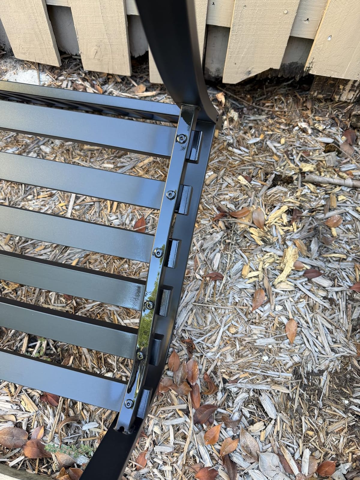 Outdoor Bench Garden Bench, Weatherproof Anti-Rust Heavy-Duty Outside Benches Clearance, Wrought Iron Metal Bench for Front Porch, Patio, Park customer photo 1
