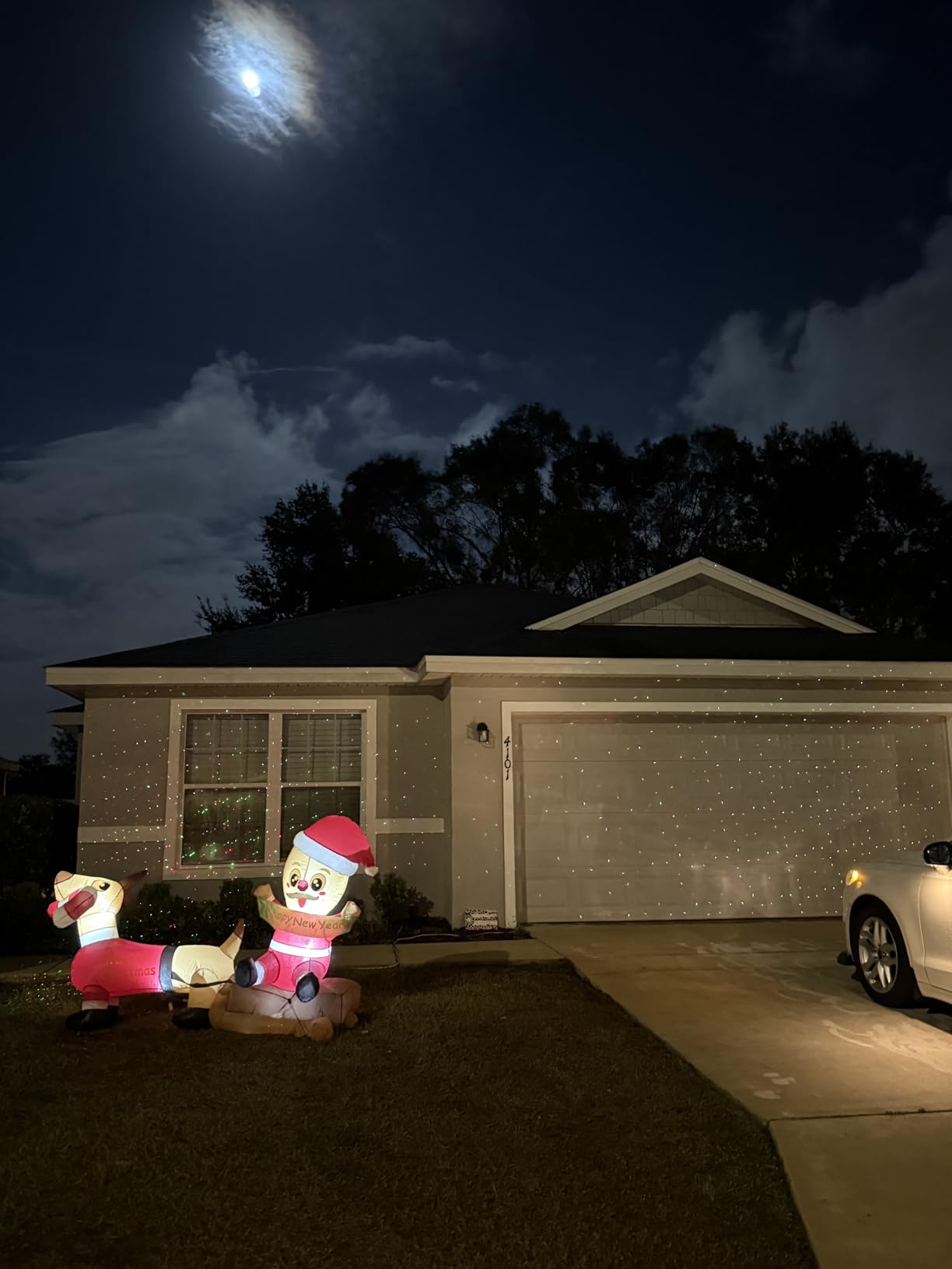SUNFUCAN Laser Christmas Projector Lights Outdoor, Outdoor Garden Laser Light, Landscape Lights with Red and Green Stars, IP65 Waterproof, Cold Resistant. Suitable for Holiday, Party, Garden Decorati customer photo 2